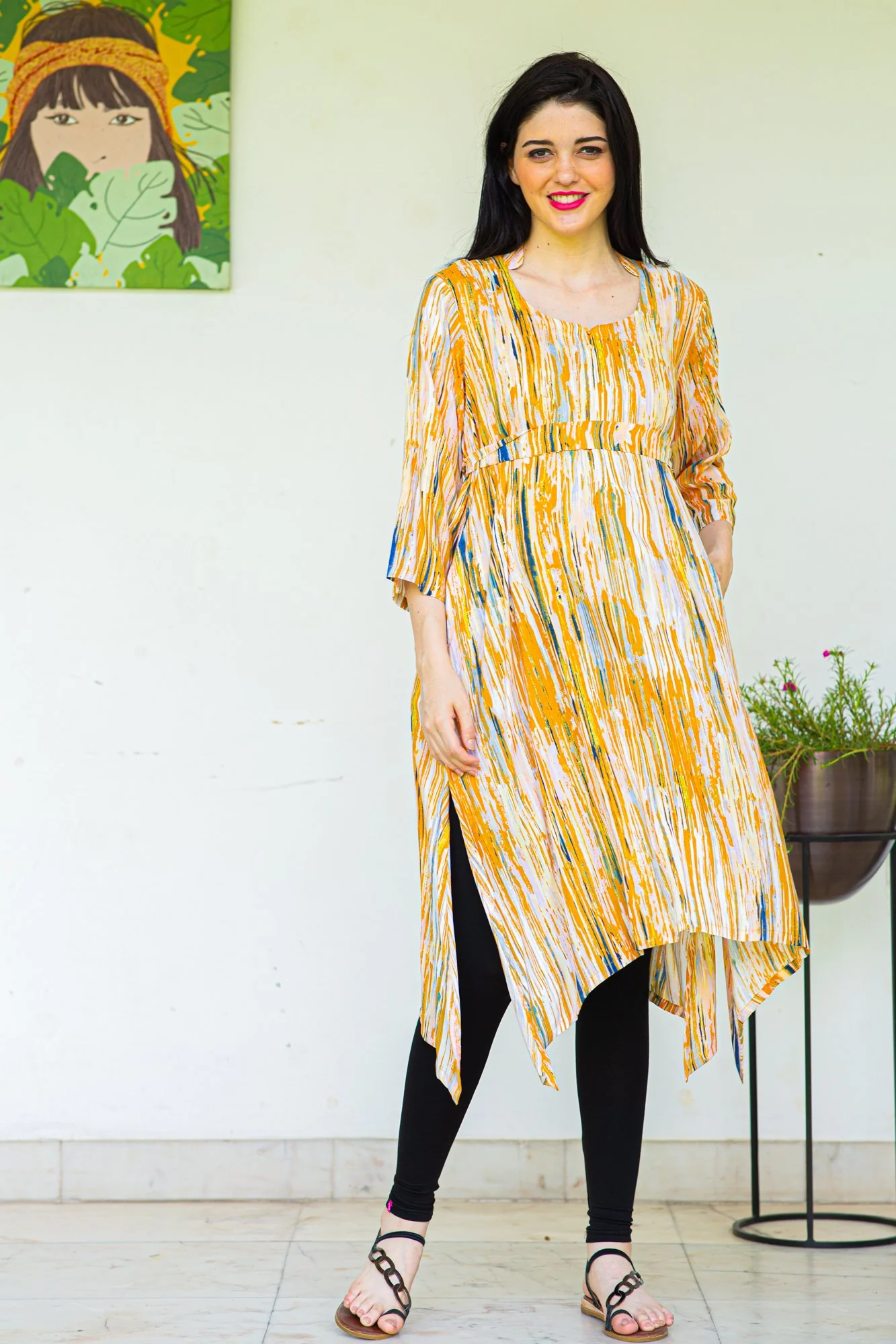 Amber Cotton Front Zip Nursing Kurta - Chenance