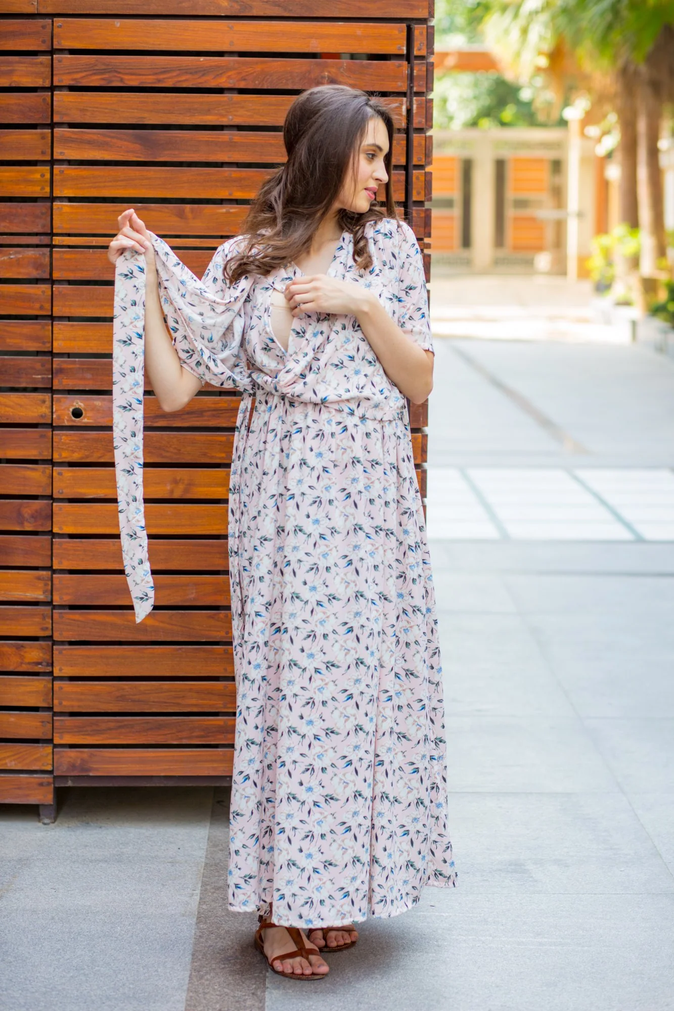 Pristine Pink Maternity & Nursing Wrap Dress - Chenance