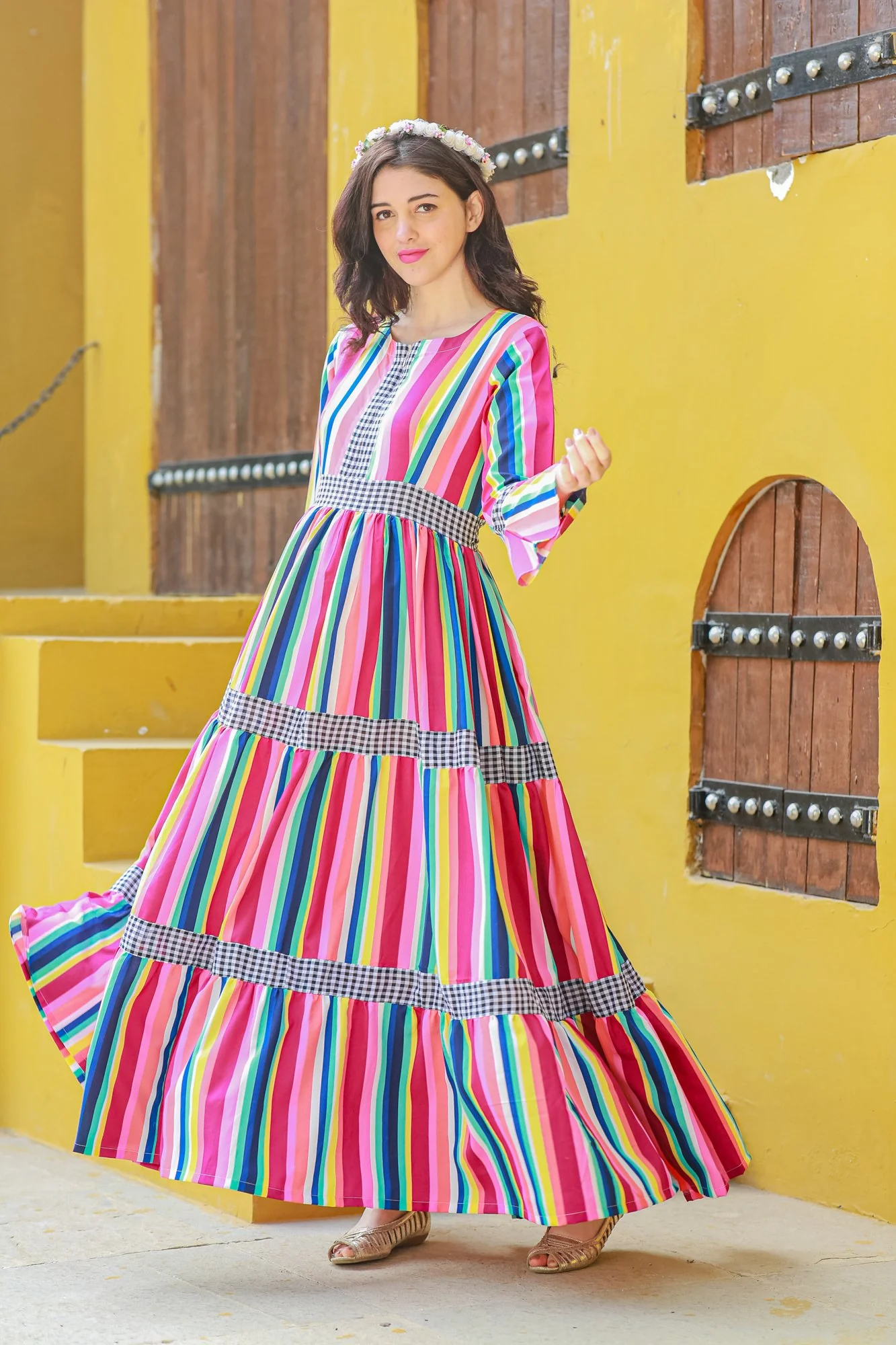 Vivacious Stripes Maternity & Nursing Dress - Chenance