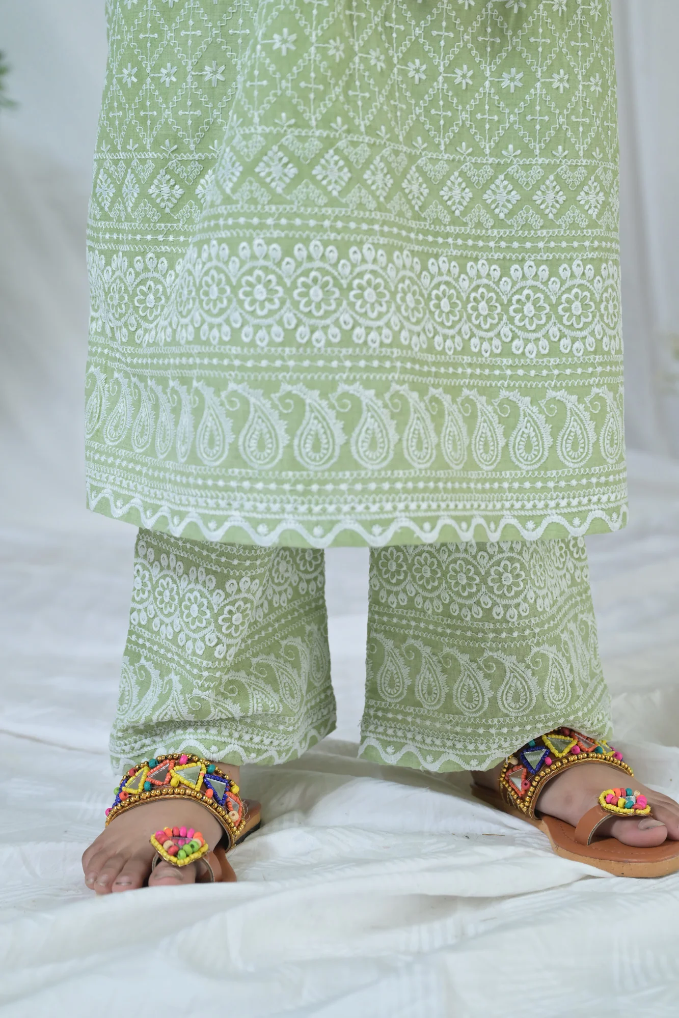 Winsome Olive Green Kurta Set (2pc) (0-12 Yrs) - Chenance