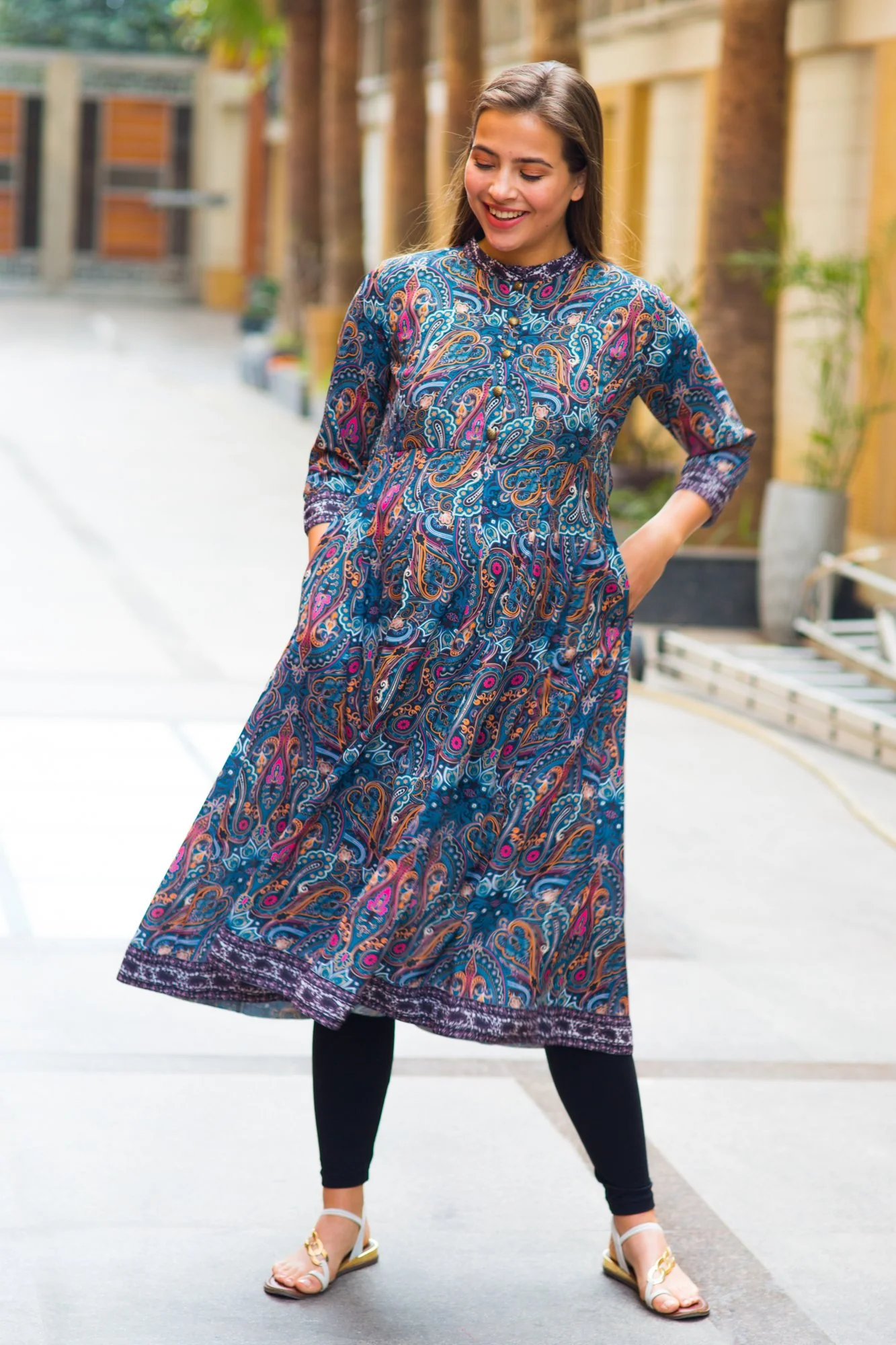 Elegant Paisley Maternity & Nursing Kurta - Chenance