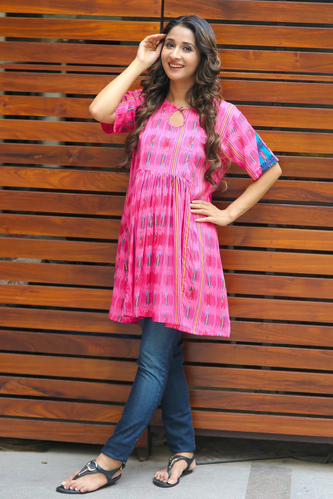 Blush Pink Concealed Zip Maternity & Nursing Top - Chenance