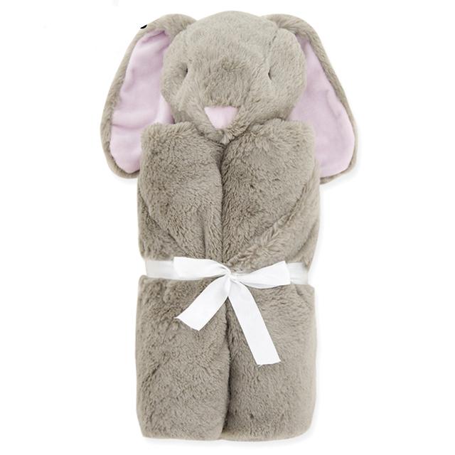 Warm Coral Fleece Brown Bunny Baby Blanket - Chenance