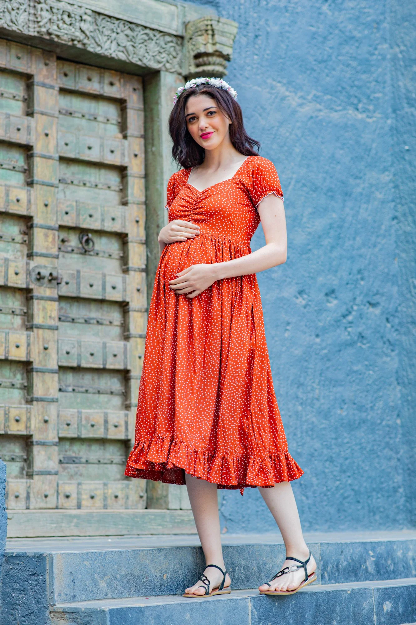 Auburn Sprinkle Maternity Dress - Chenance