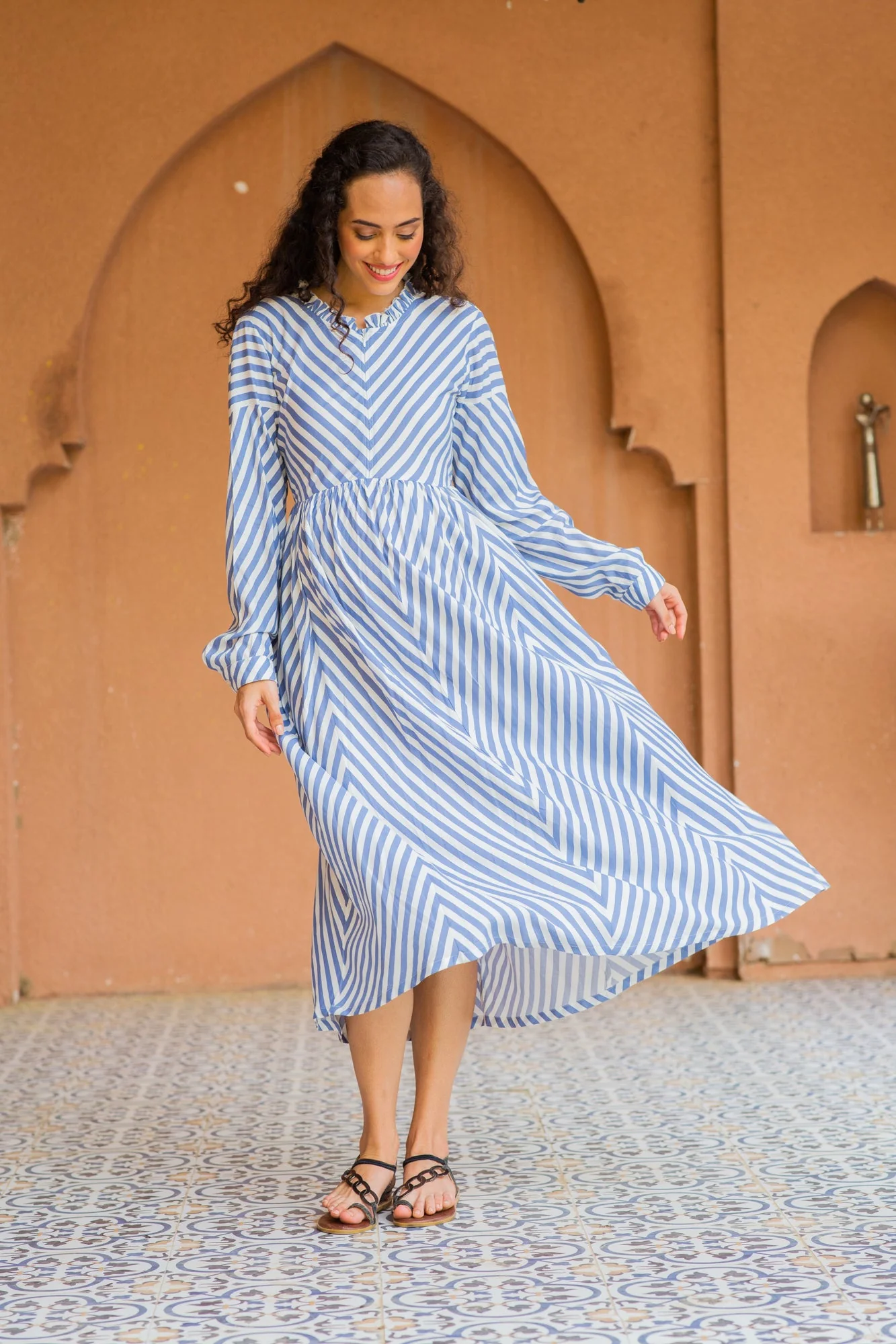 Spruce Classic Striped Maternity & Nursing Dress - Chenance