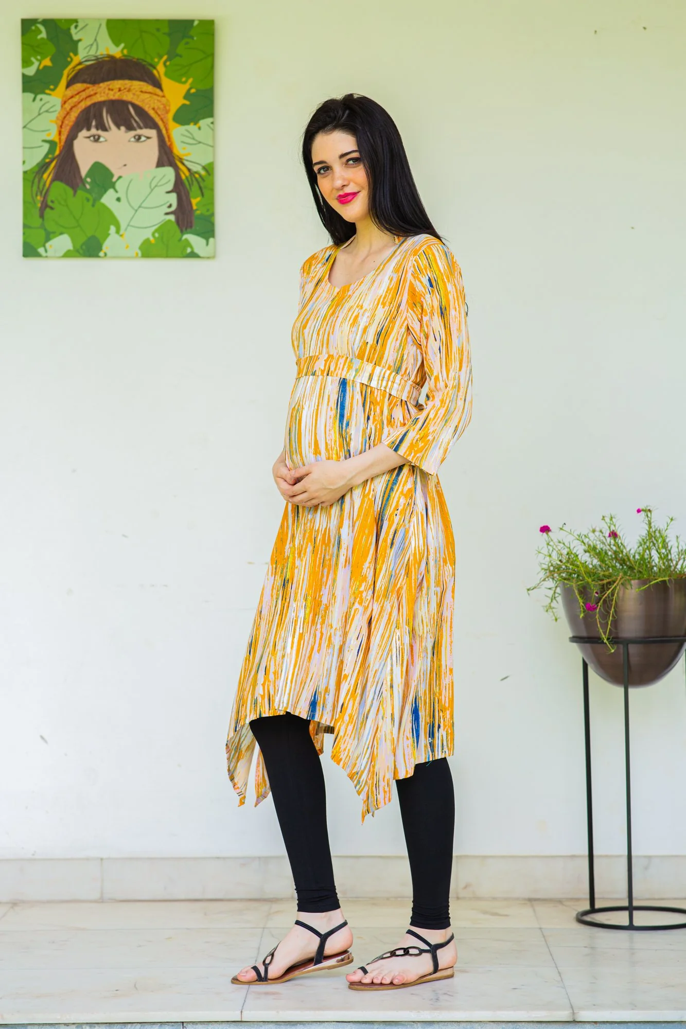 Amber Cotton Front Zip Nursing Kurta - Chenance