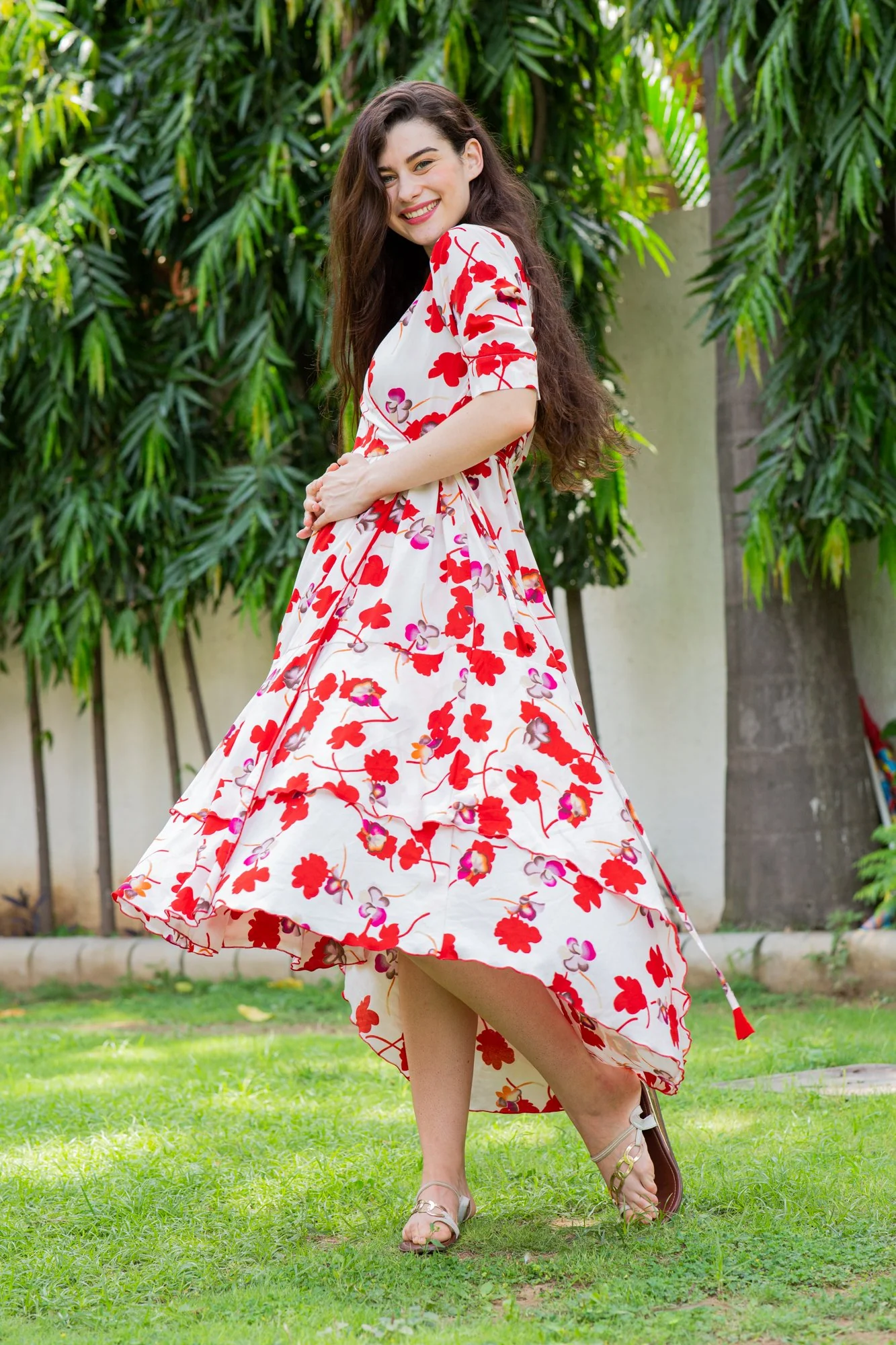 Venetian Floral Maternity & Nursing Flair Dress - Chenance