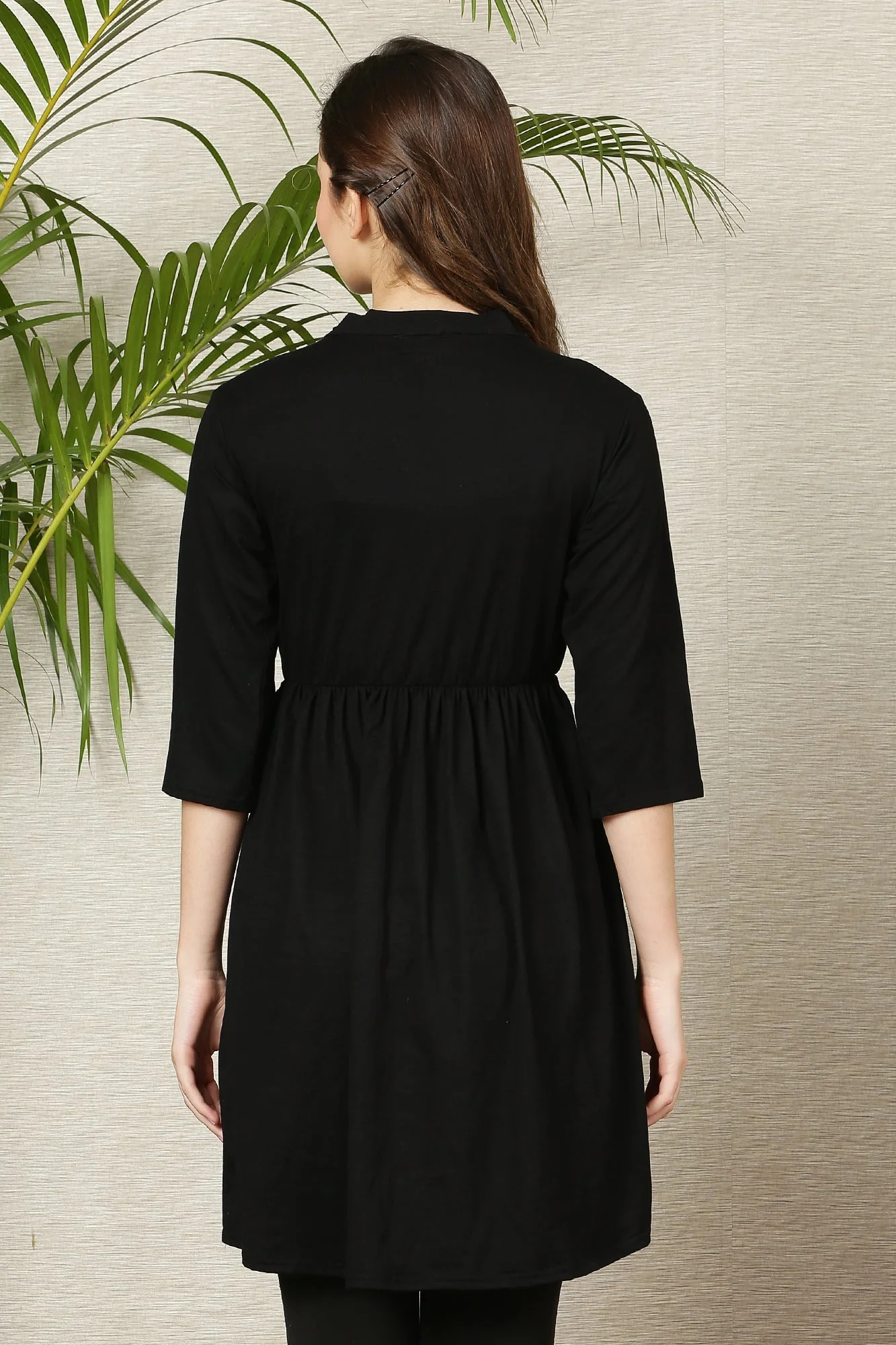 Winsome Black Maternity & Nursing Wrap Top - Chenance