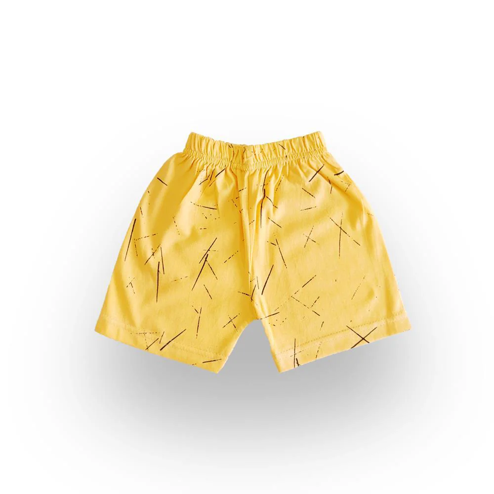Yellow Dash Bow Shorts Set (0-18m) - Chenance