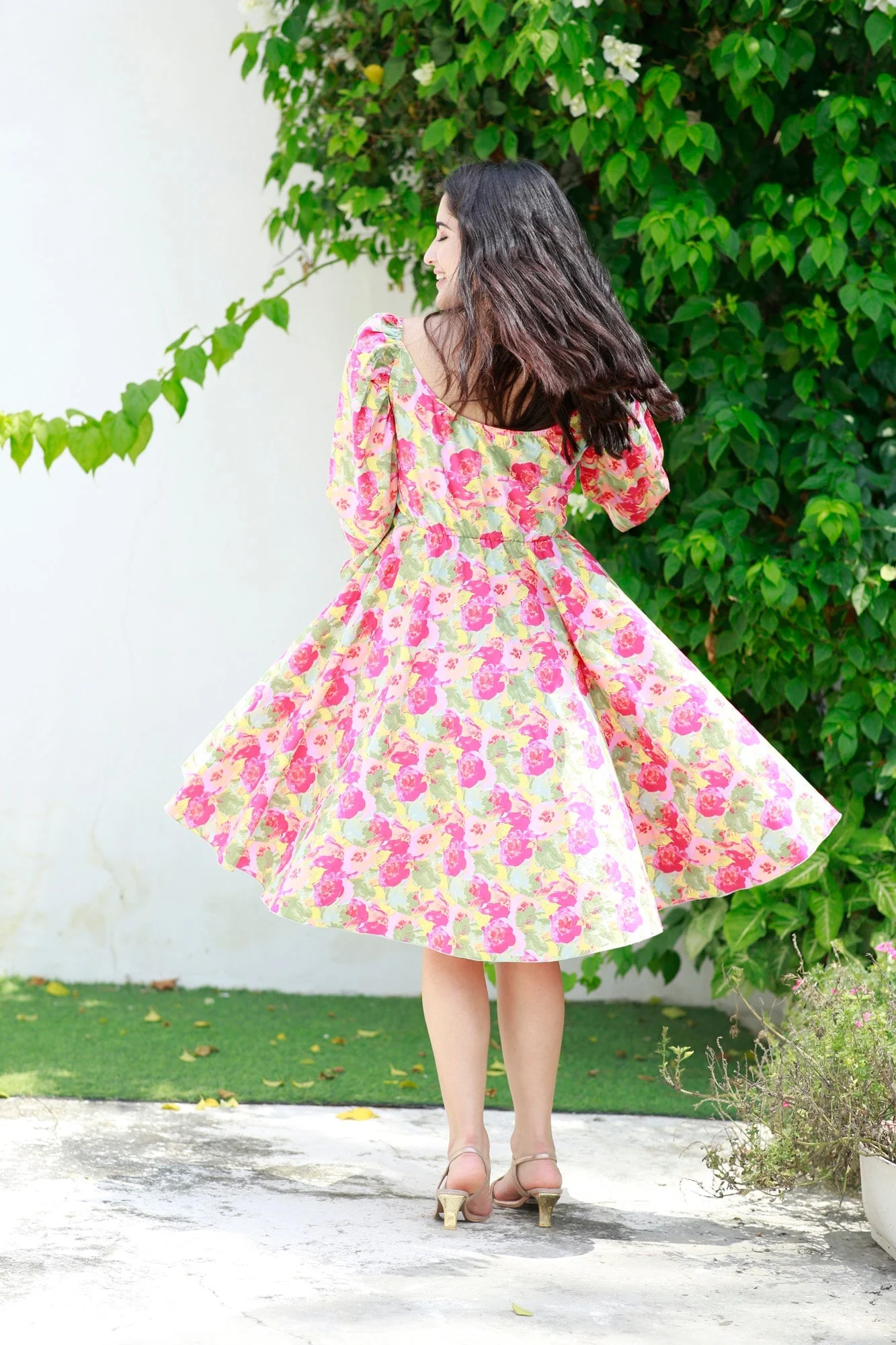 Victoria Flamingo Rosy Pink Maternity Knee Dress (100% Cotton) - Chenance