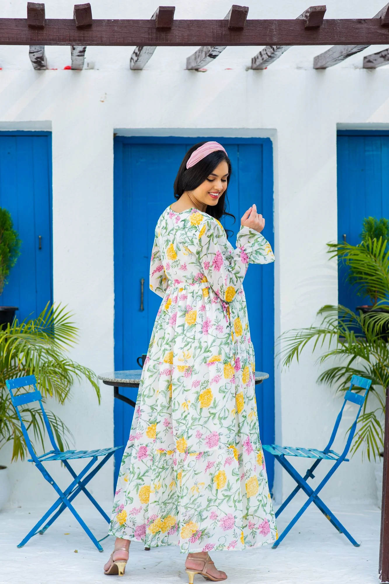 Snowy Blossom Maternity & Nursing Layer Dress - Chenance