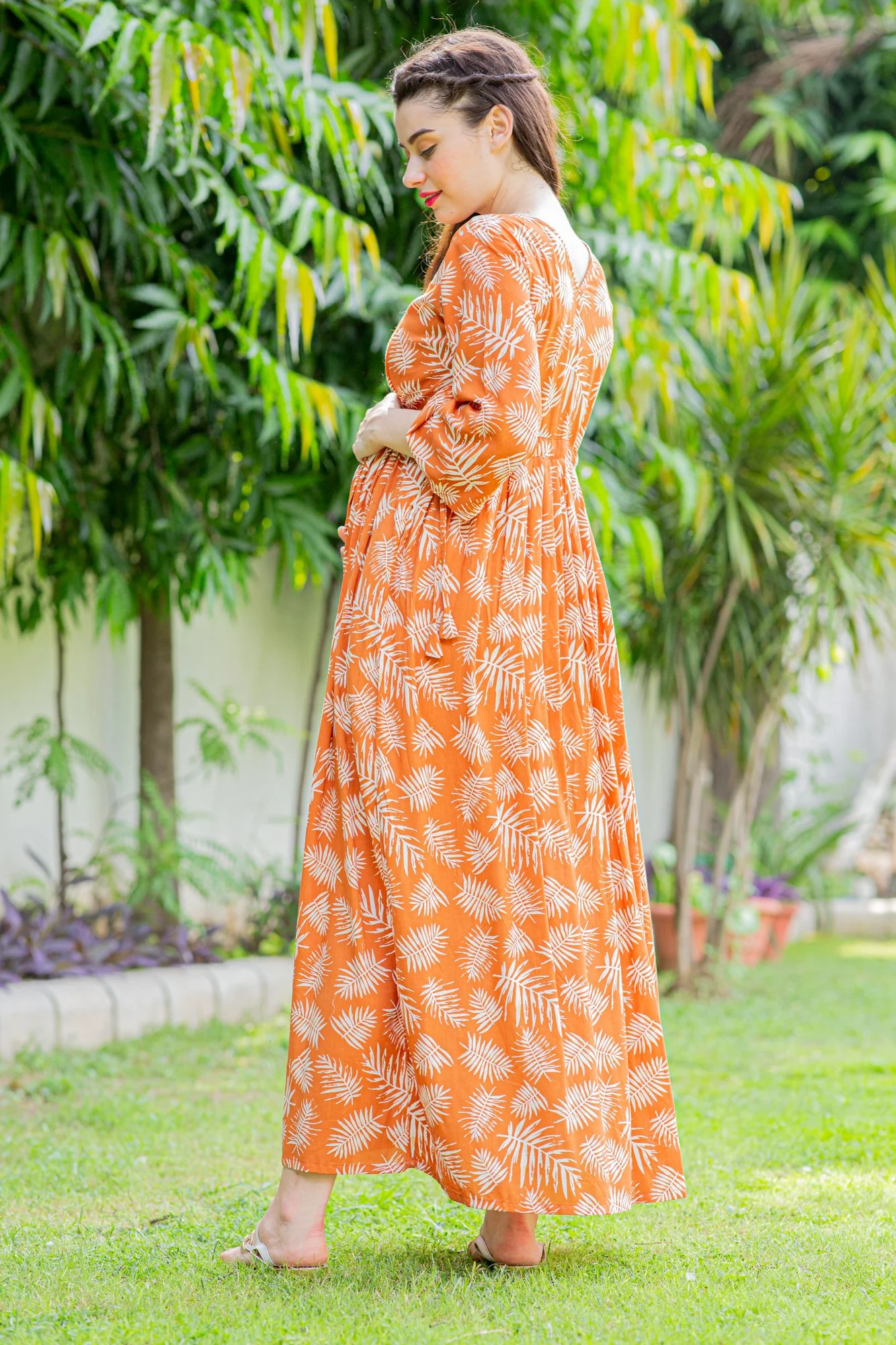 Tangy Leafy Maternity & Nursing Maxi - Chenance