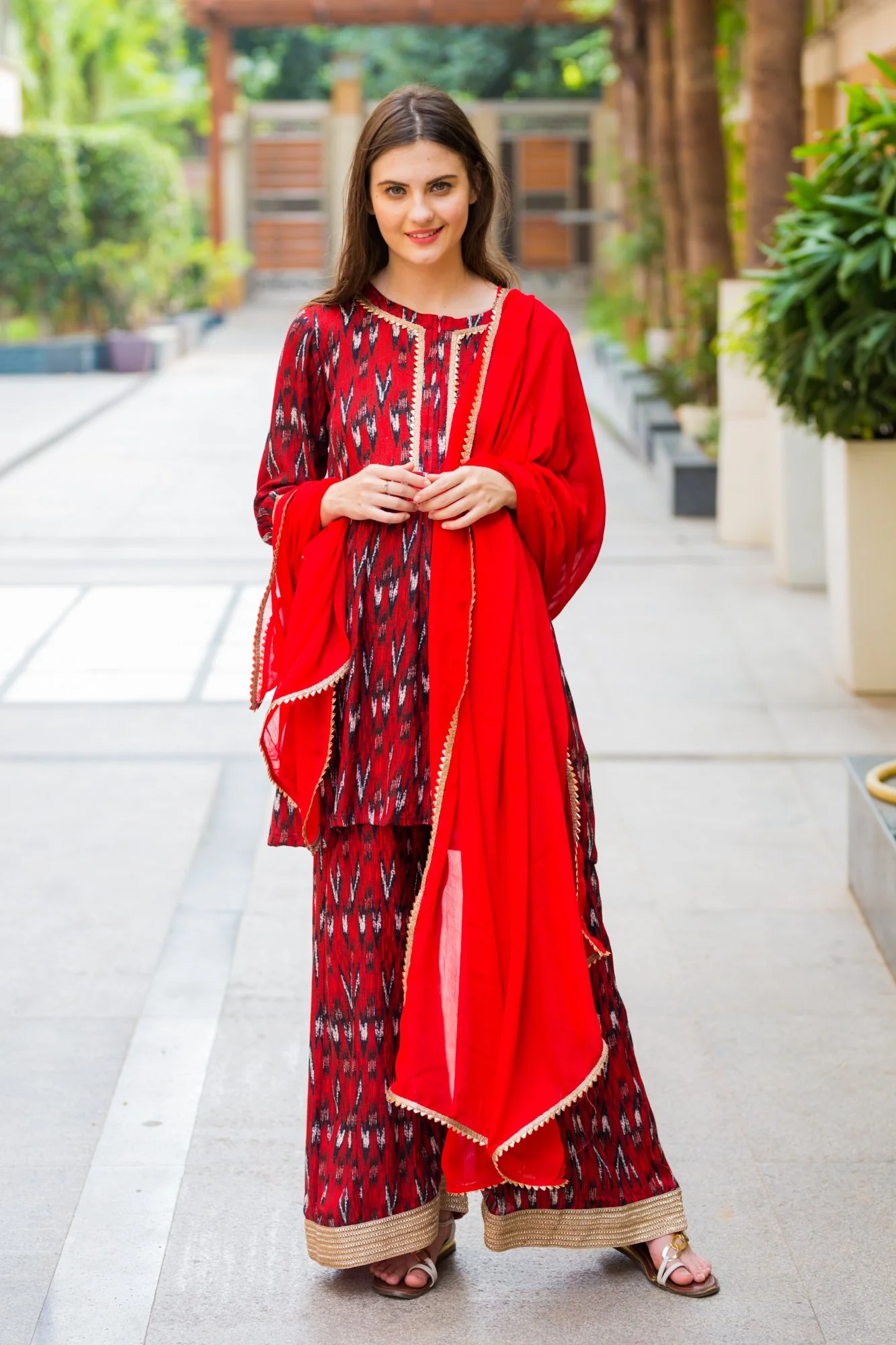 Crimson Gold Maternity & Nursing Suit Set (3 pc) - Chenance