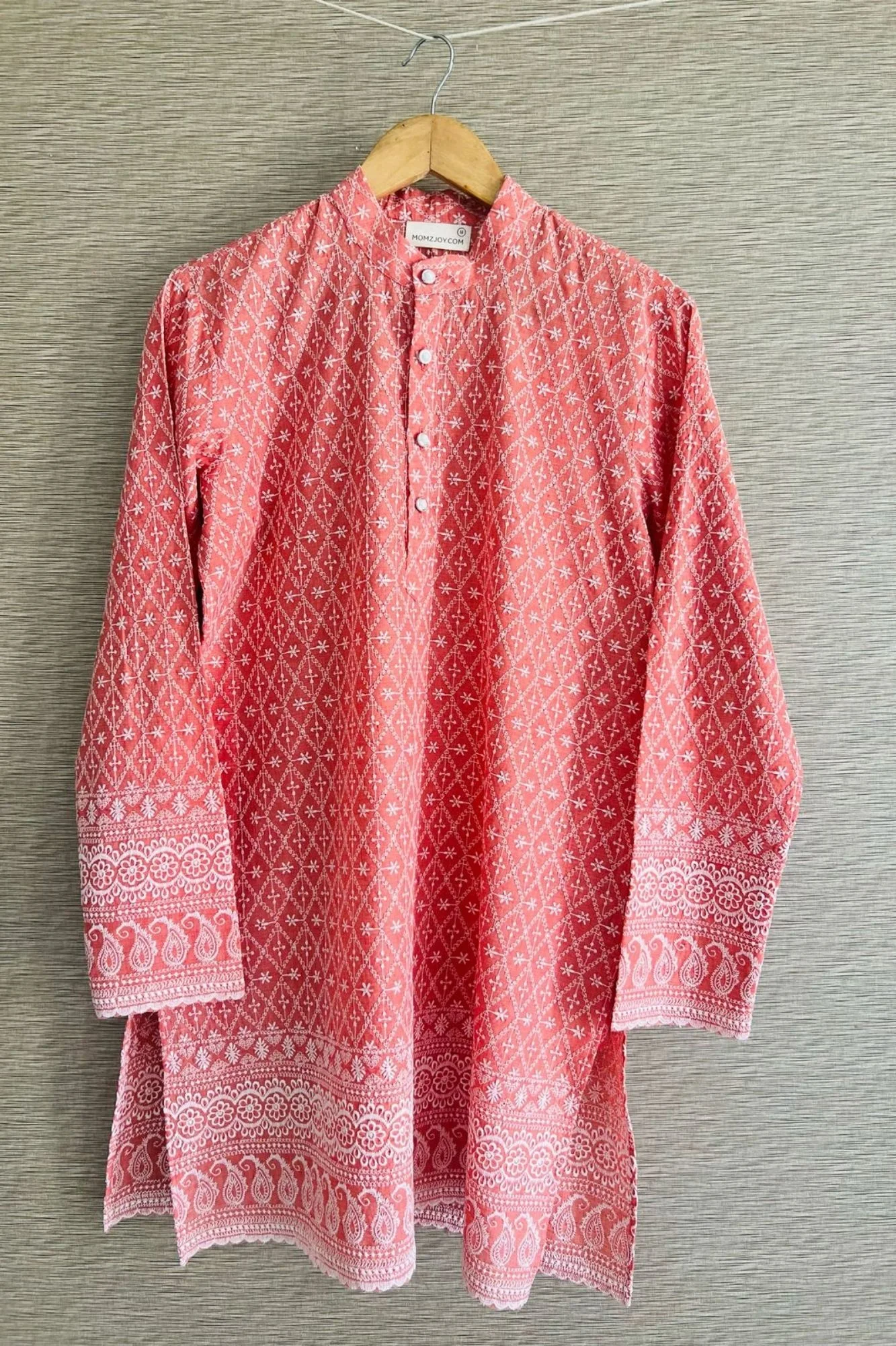 Men Cheery Peach Kurta Sets (2pc) - Chenance