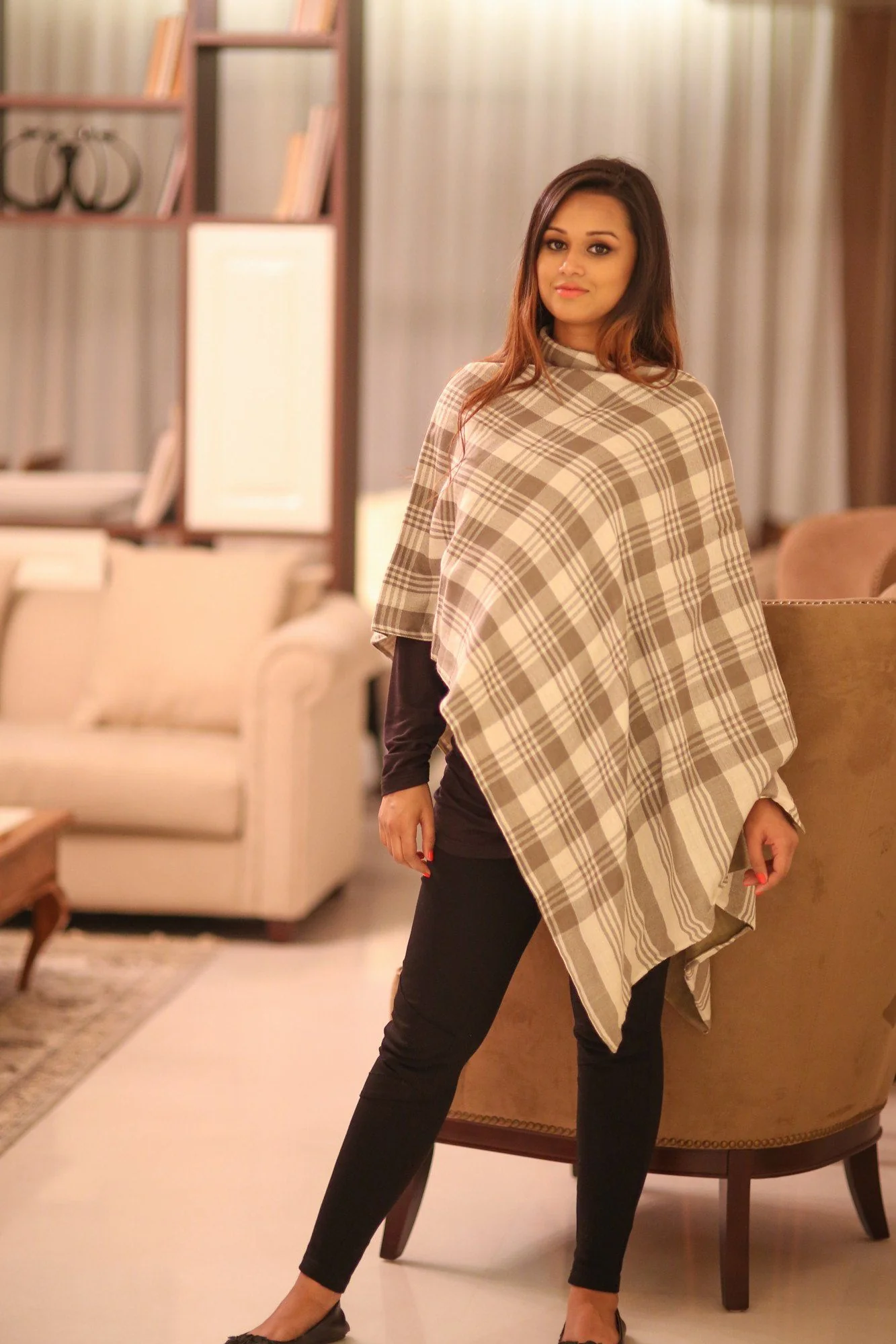 2 in 1 Double Sided Luxe Cashfeel Silk Wool Nursing Stole - Chenance