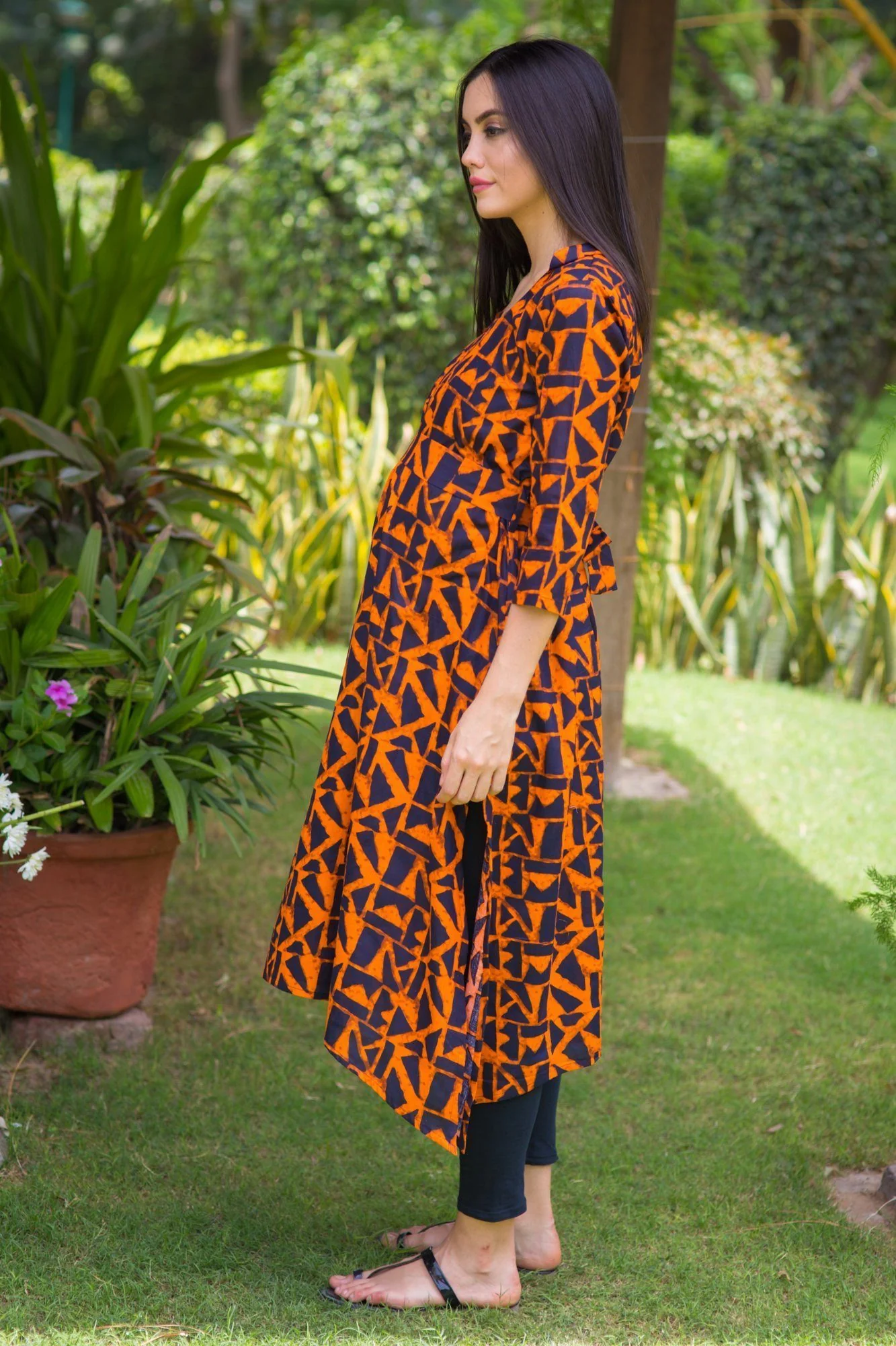 Amber Front Zip Cotton Nursing Kurta - Chenance