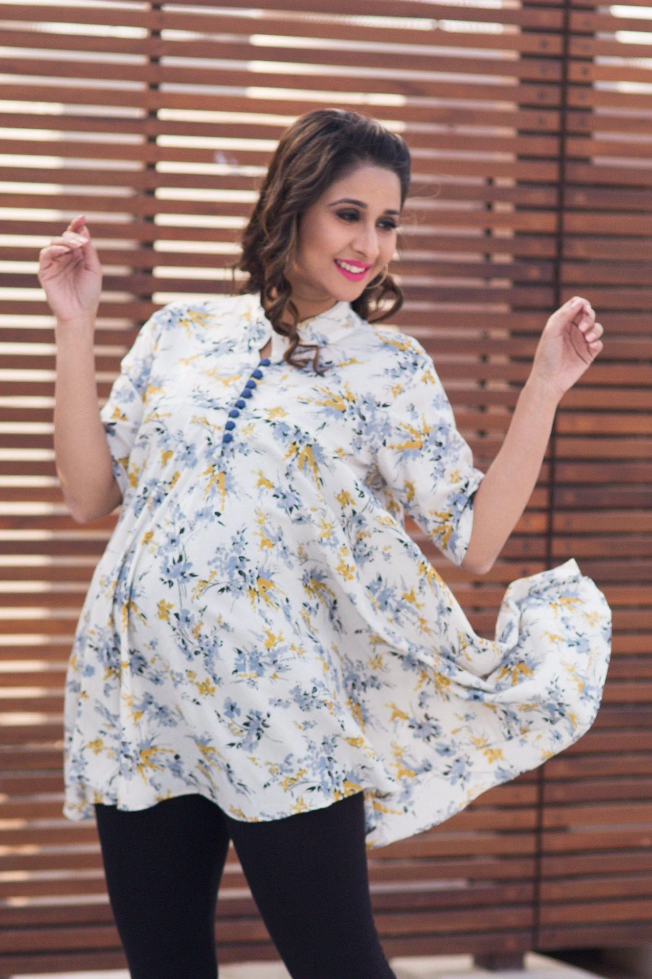 Sunshine Floral Flowing Maternity Top - Chenance