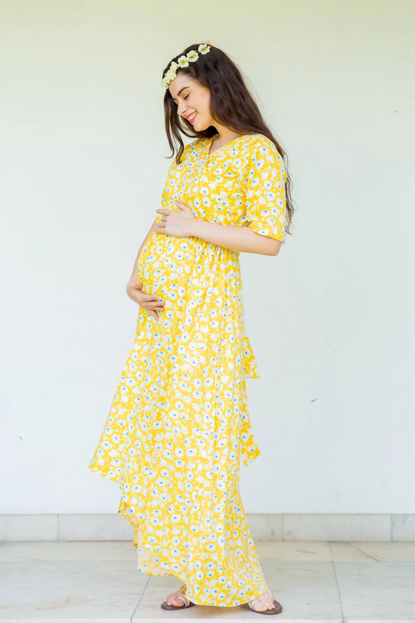 Sunny Maternity & Nursing Hi- Low Wrap Dress - Chenance