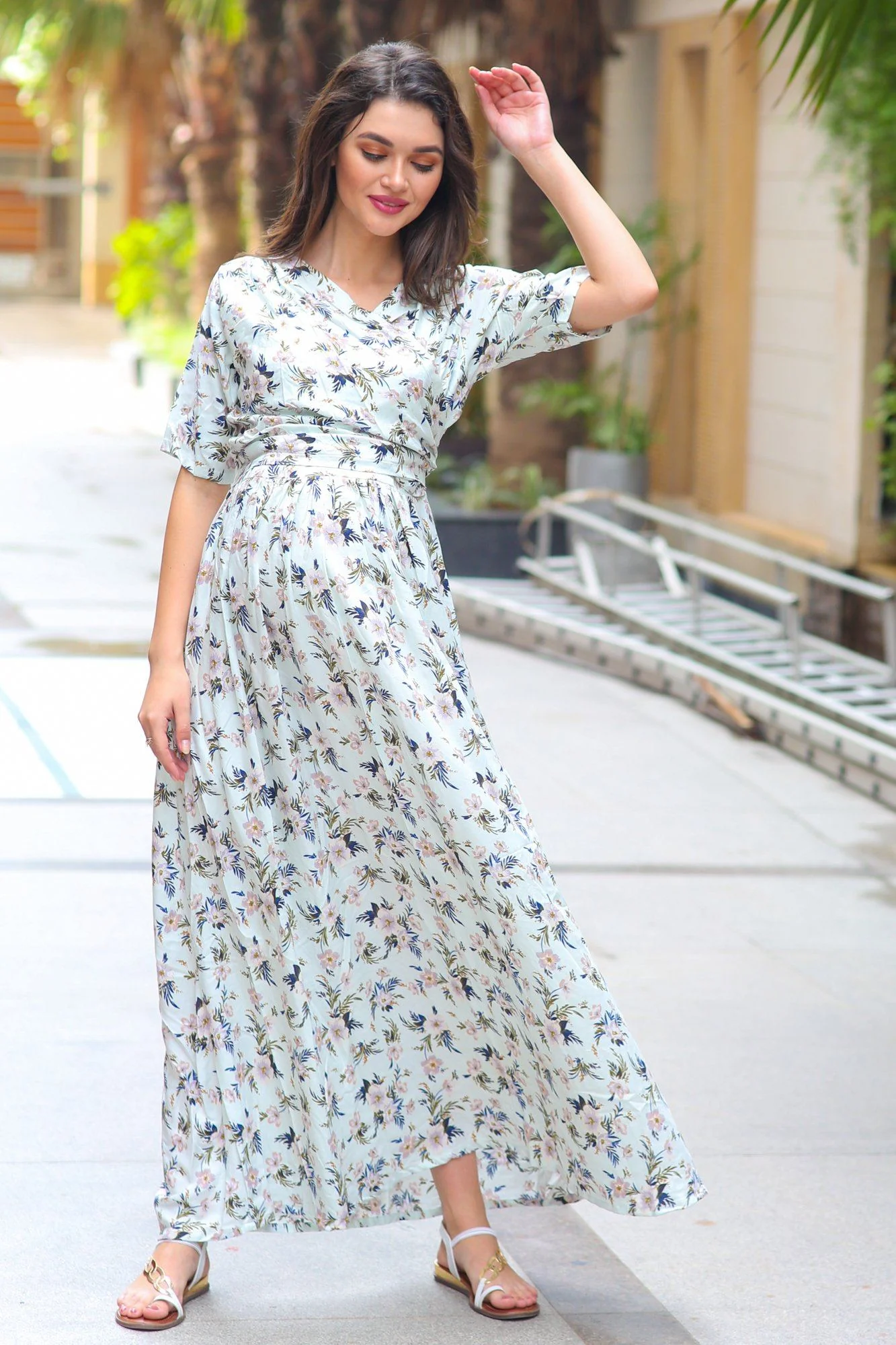 Pastel Orchid Maternity & Nursing Wrap Dress - Chenance