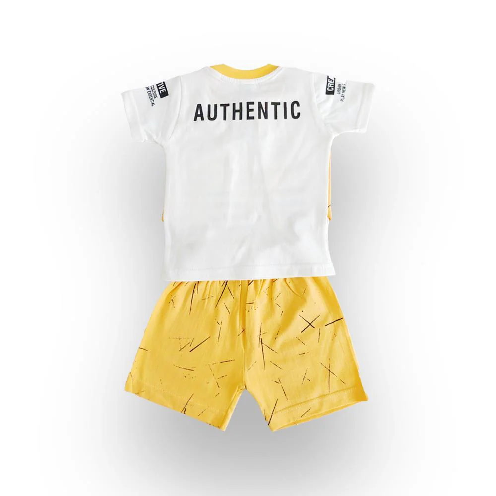 Yellow Dash Bow Shorts Set (0-18m) - Chenance