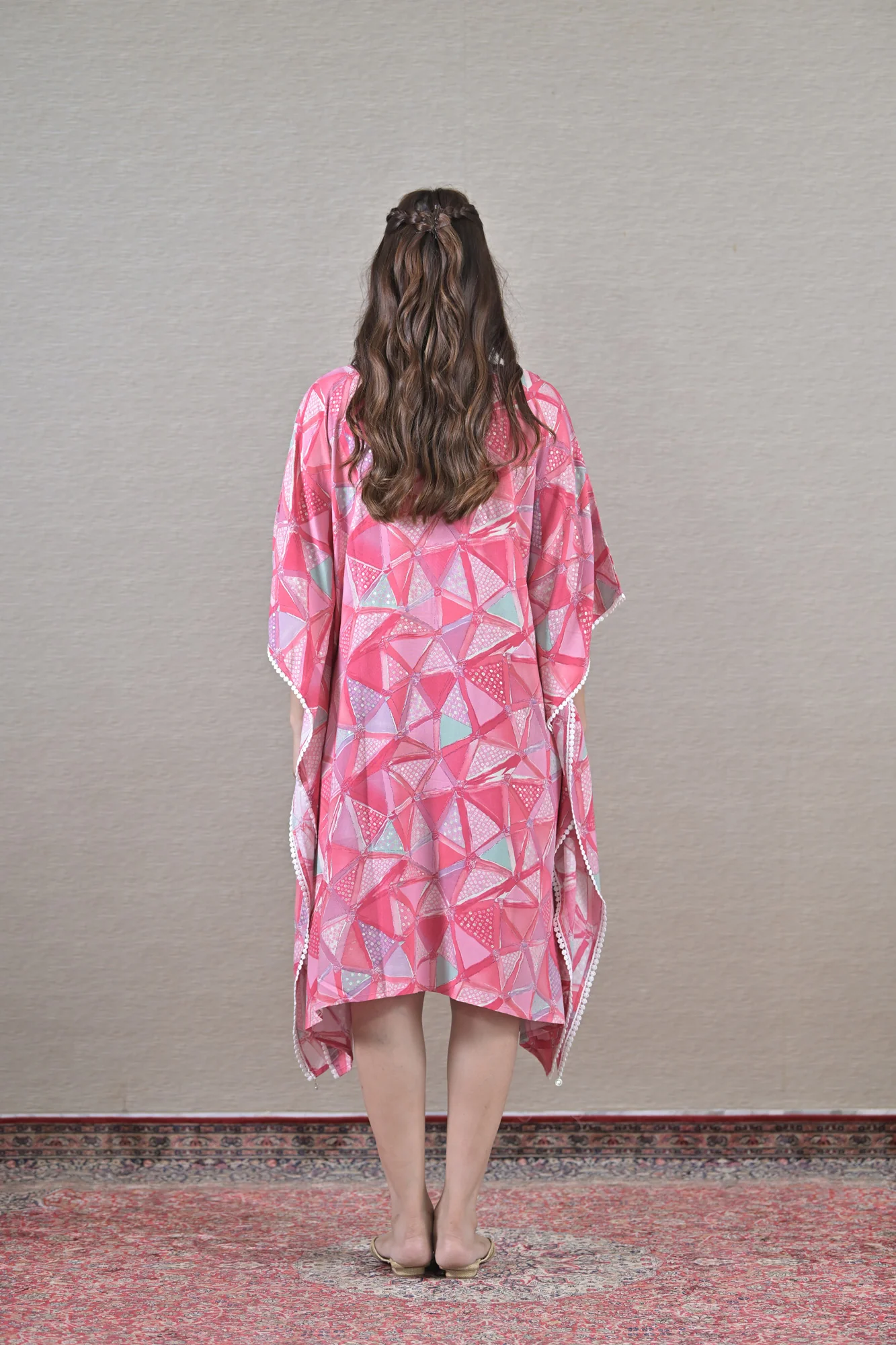 Adorn Pink Maternity & Nursing Kaftan (100% Cotton) - Chenance