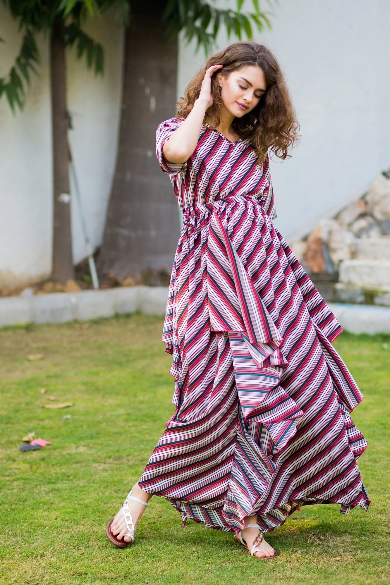 Auburn Striped Luxe Maternity Dress - Chenance