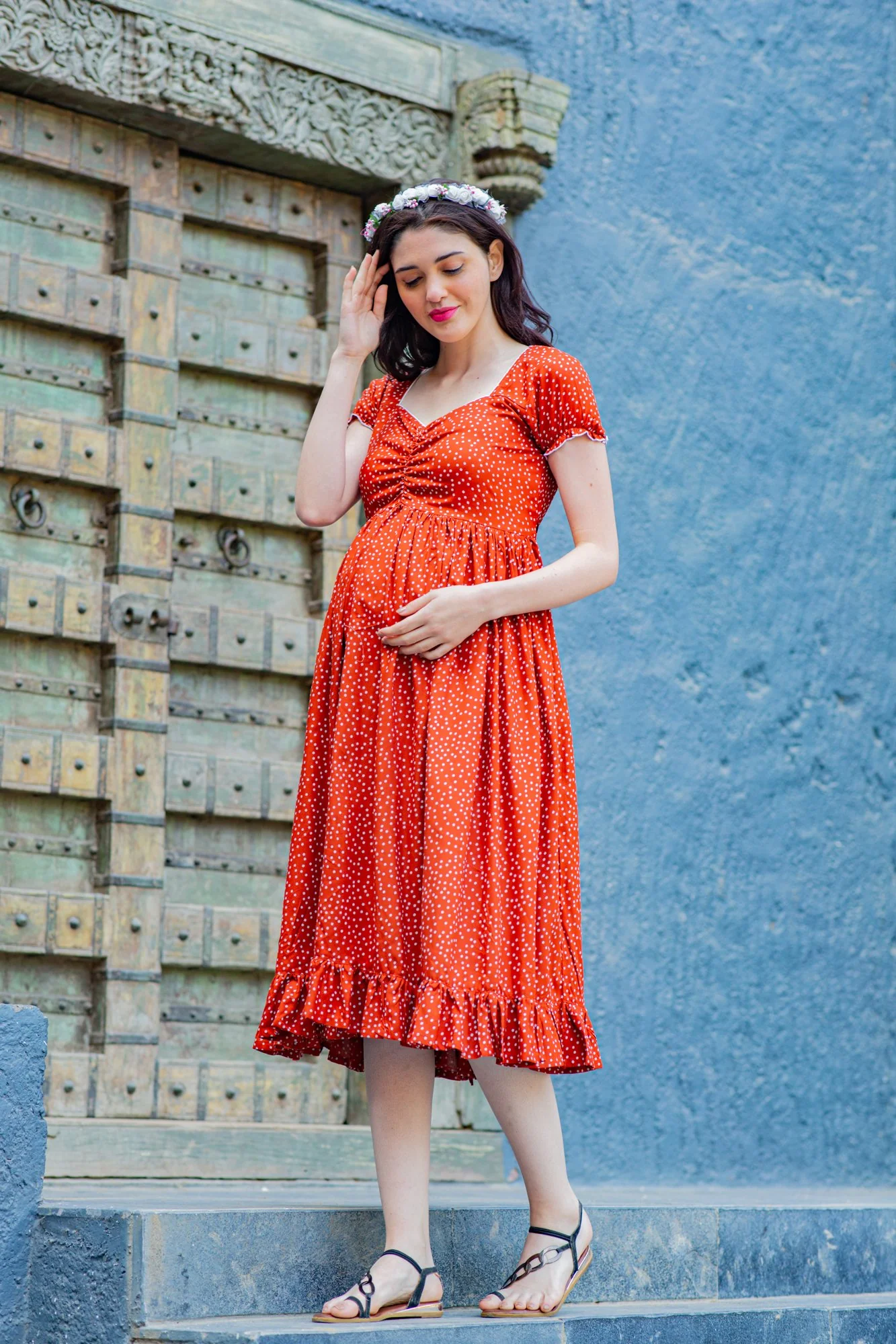 Auburn Sprinkle Maternity Dress - Chenance