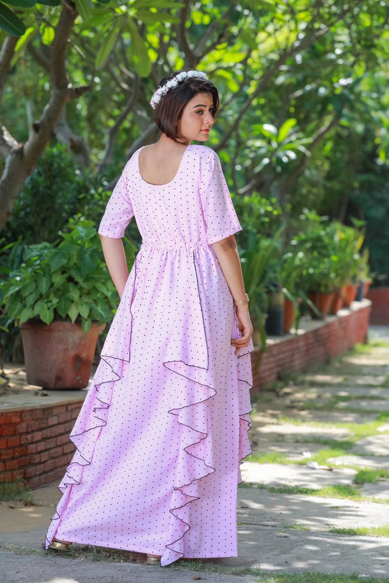 Angelic Baby Polka Maternity Flow Dress - Chenance