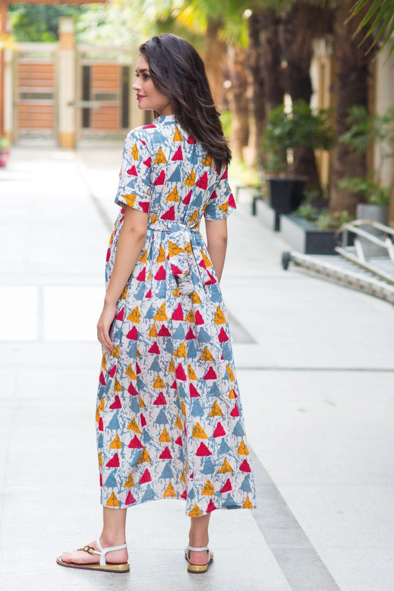 Cotton Cheery Baltic Triangle Maternity & Nursing Dress - Chenance