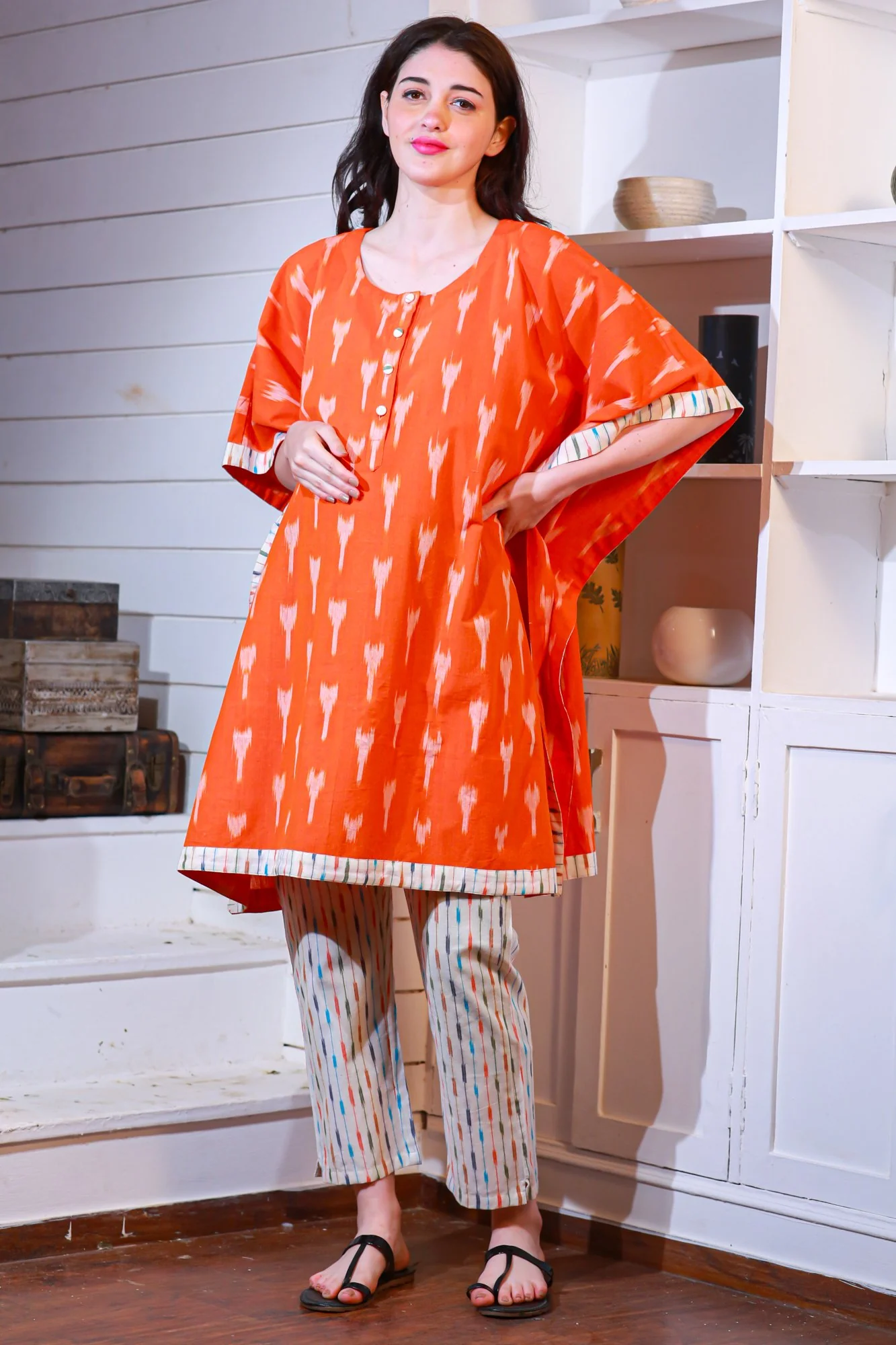 Amber Ikat Maternity & Nursing Kaftan Set - Chenance