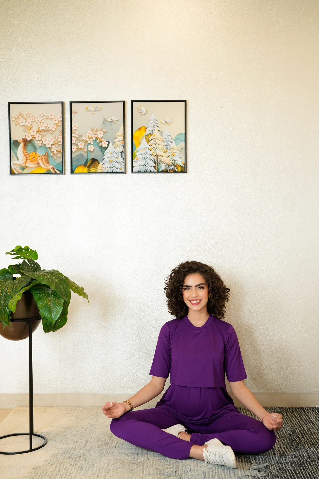 247 Comfy Purple Zipless Maternity Athleisure Set - Chenance