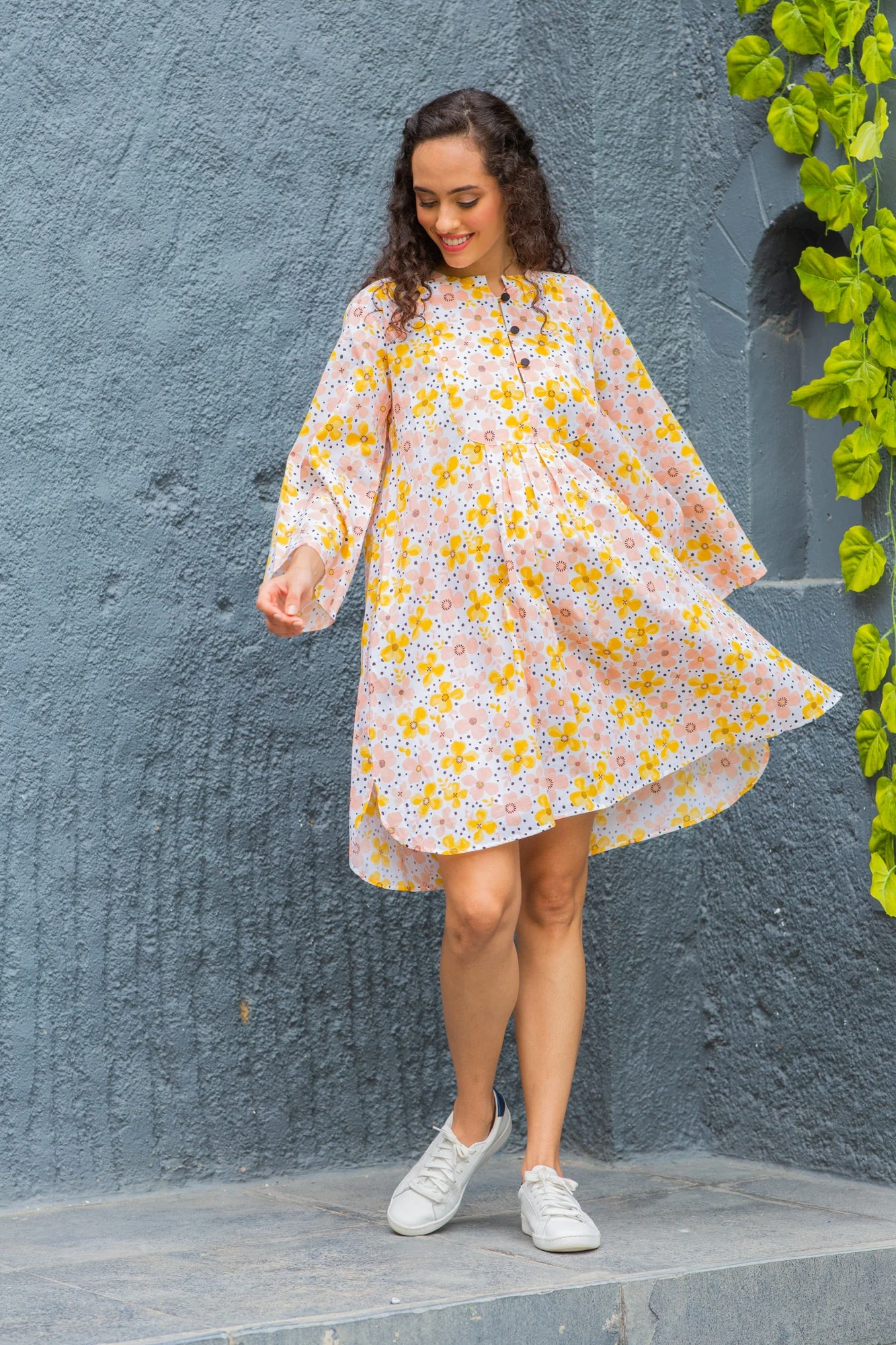 Easy Breezy Pastel Maternity & Nursing Knee Dress (100% Cotton) - Chenance