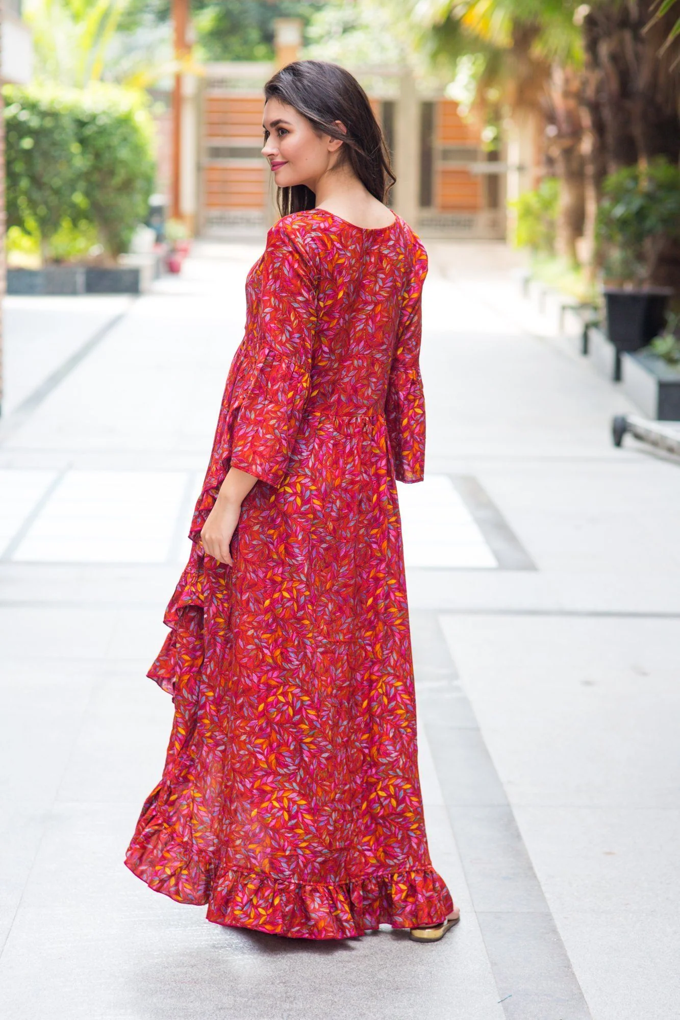 Crimson Frill Maternity & Nursing Wrap Dress - Chenance