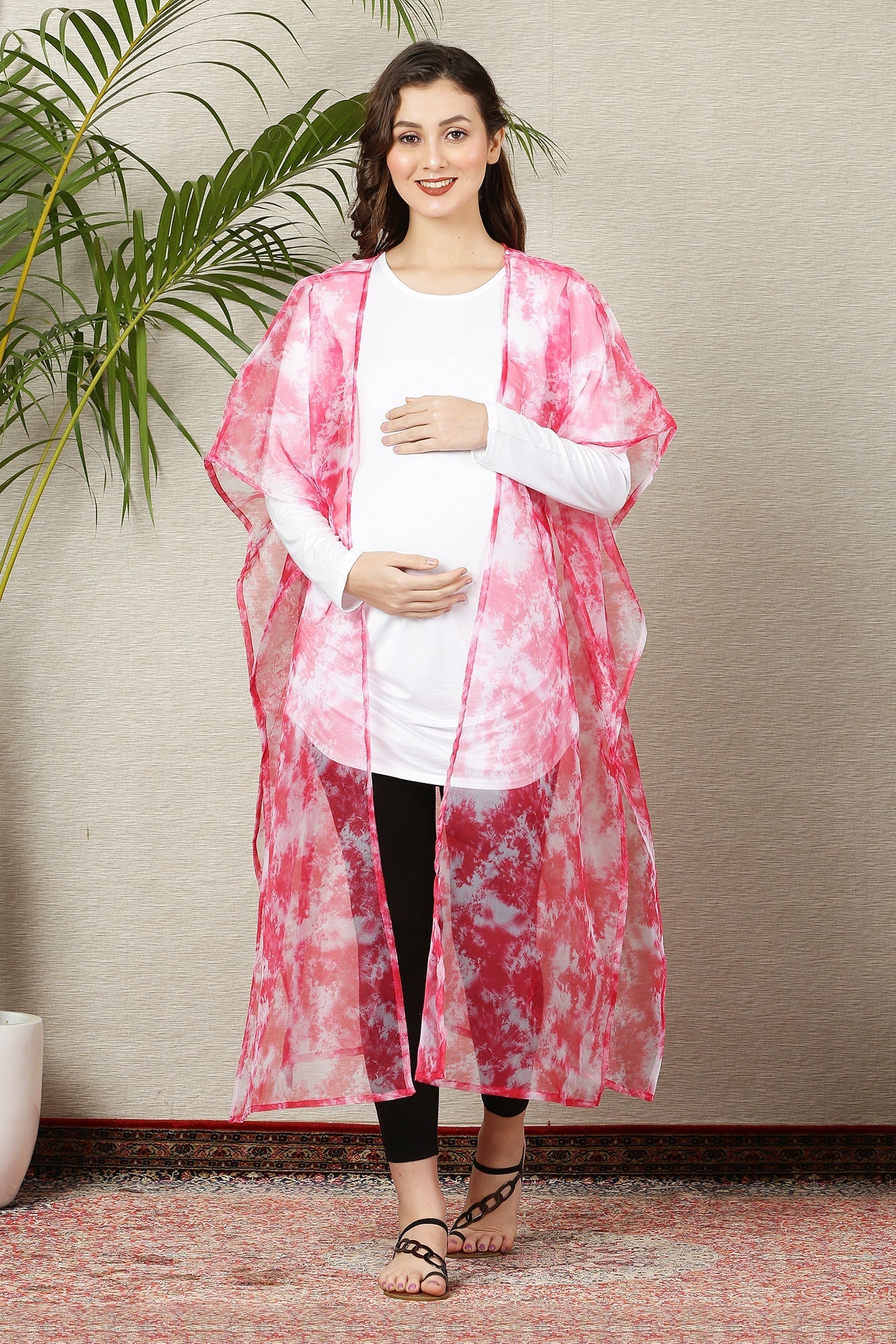 Classic Hot Pink Breezy Organza Maternity Cover Up - Chenance