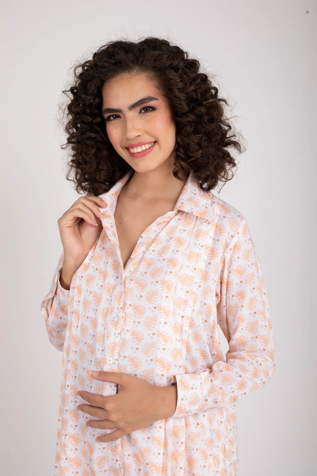 Leafy Maternity & Nursing Lounge Coord Set (2Pc) - Chenance