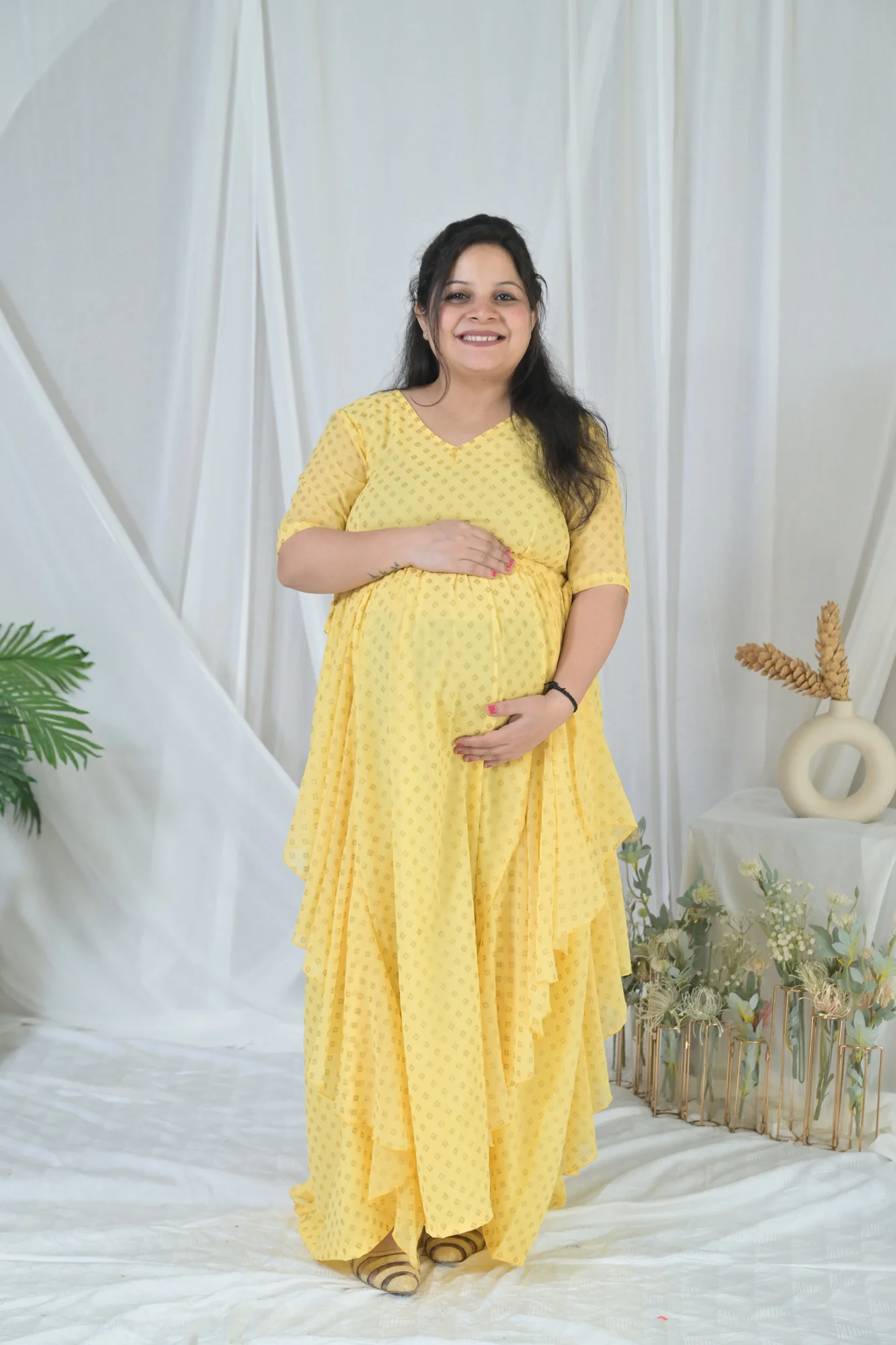 Sunshine Floral Maternity Flow Dress - Chenance