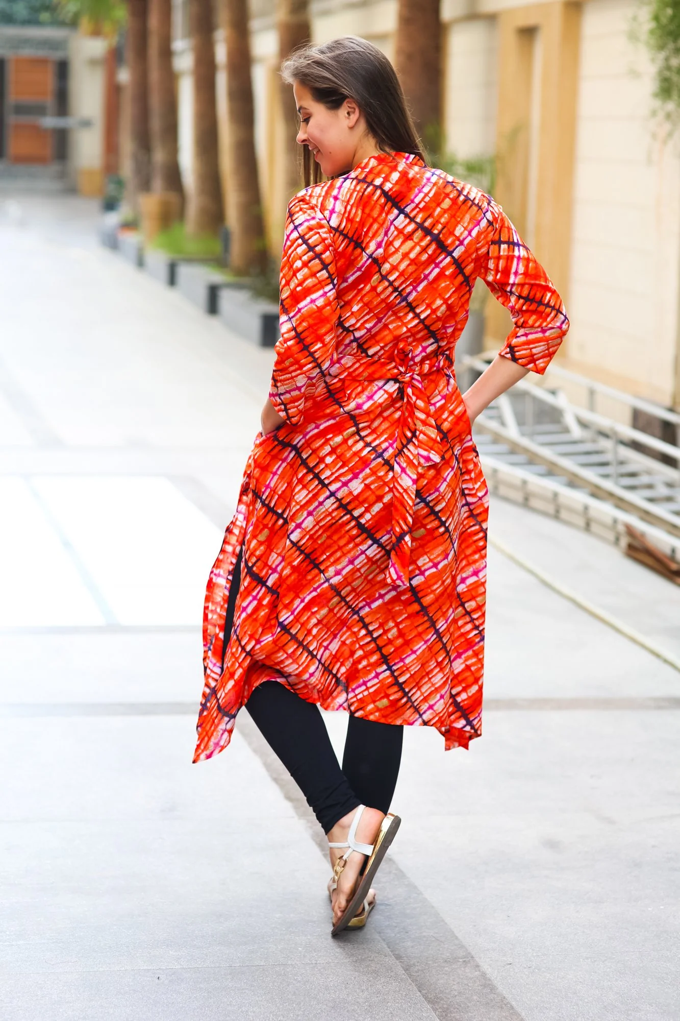 Abstract Saffron Cotton Maternity & Nursing Kurta - Chenance