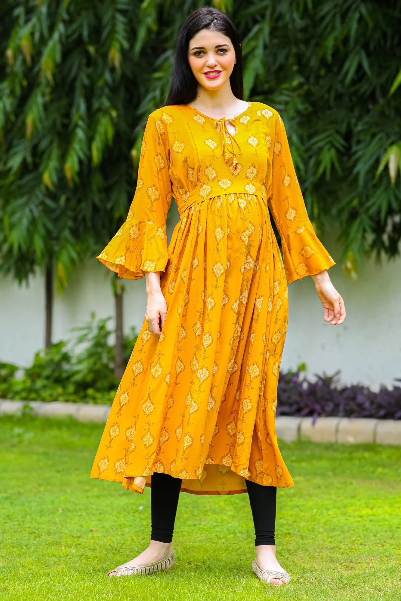 Sunny Paisley Maternity & Nursing Kurta Dress - Chenance