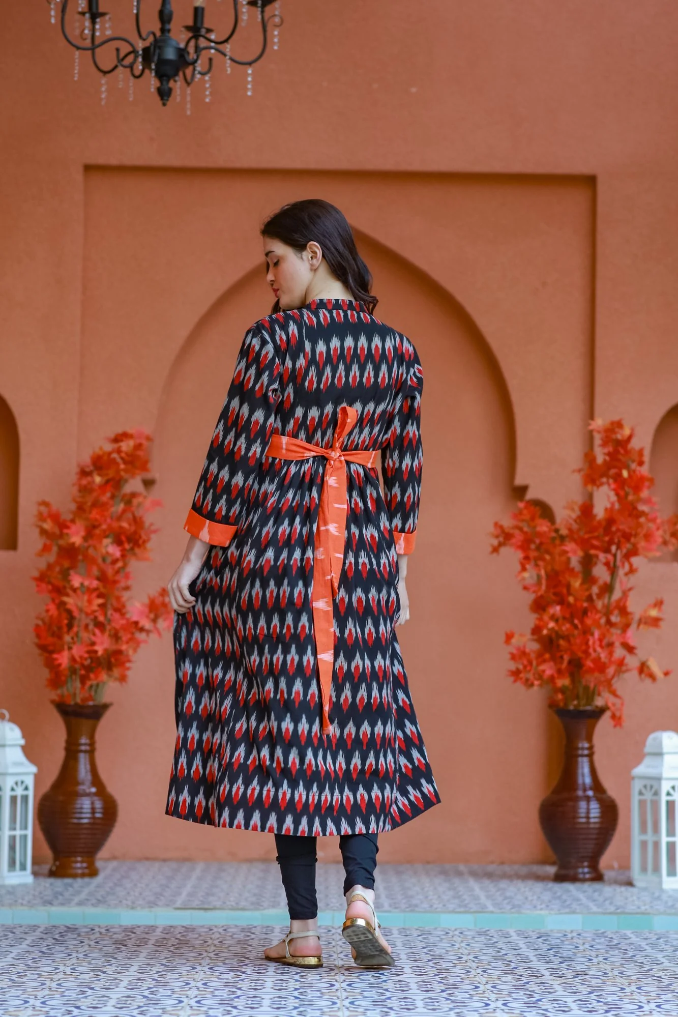 Zig-Zag Ikat Pocket Maternity & Nursing Kurta - Chenance