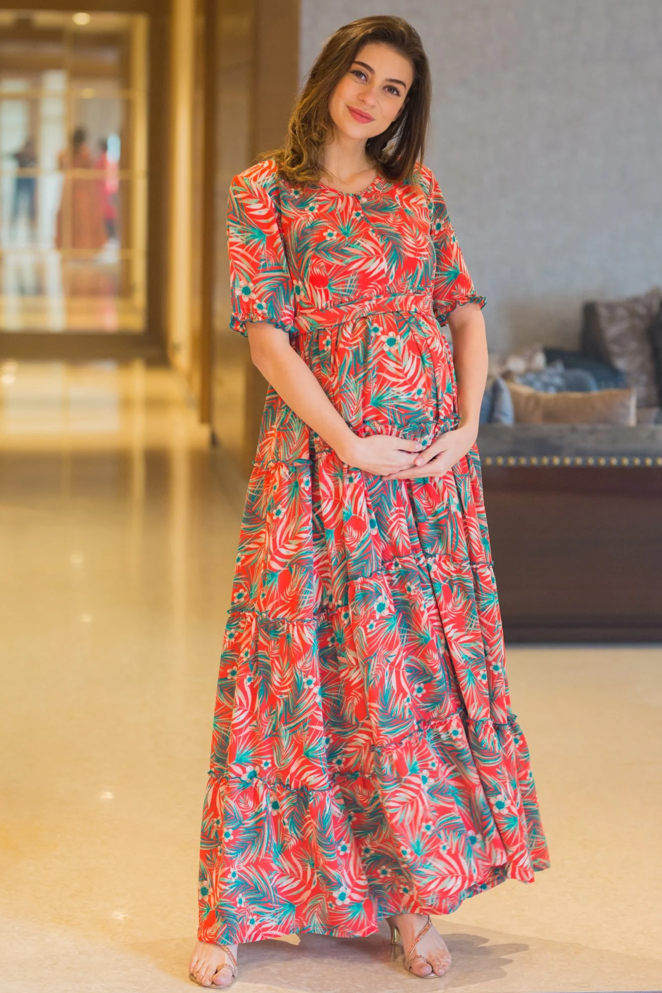 Vacation Frill Maternity & Nursing Dress - Chenance