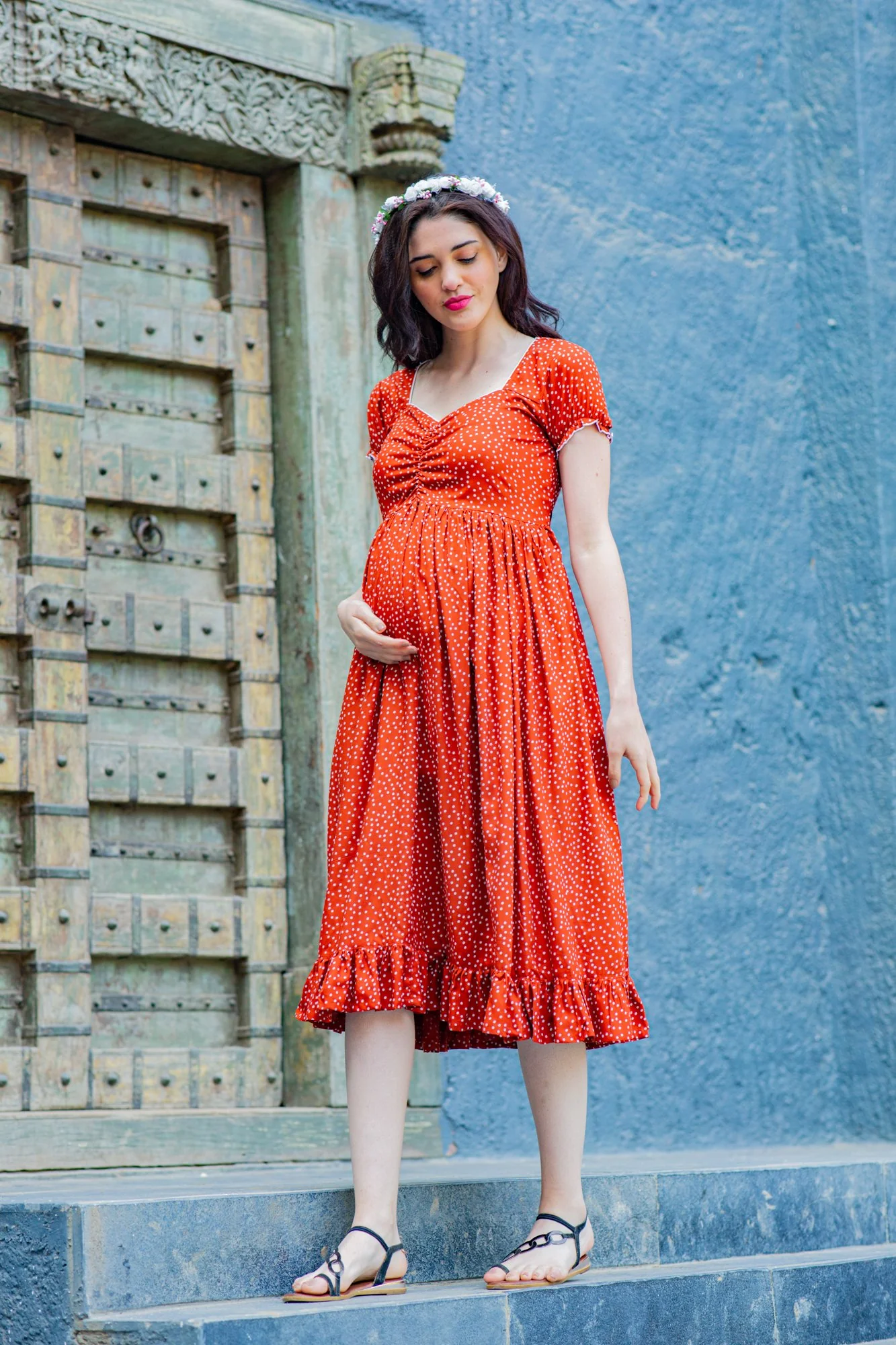 Auburn Sprinkle Maternity Dress - Chenance