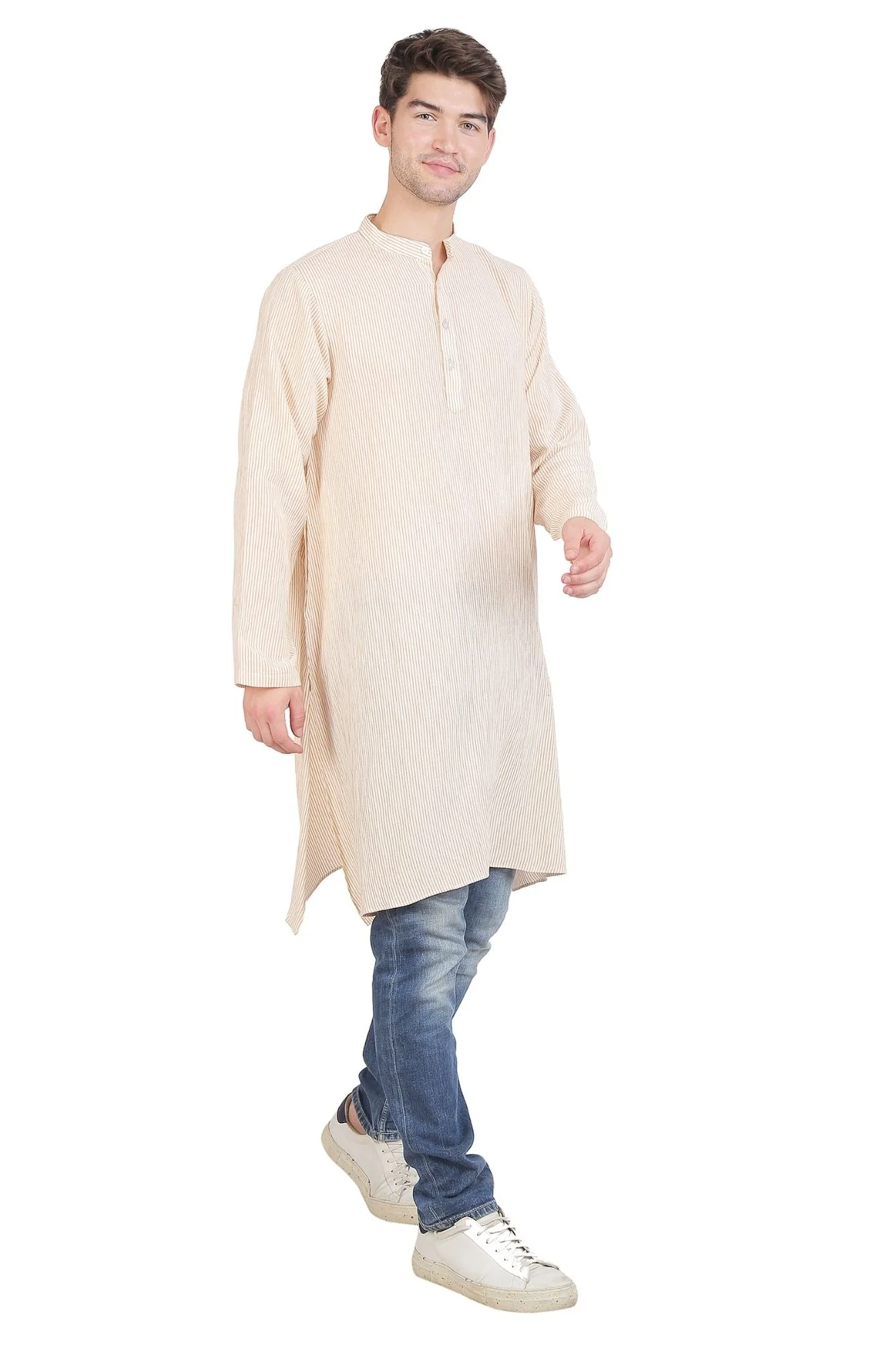 Men Ginger Striped Kurta - Chenance