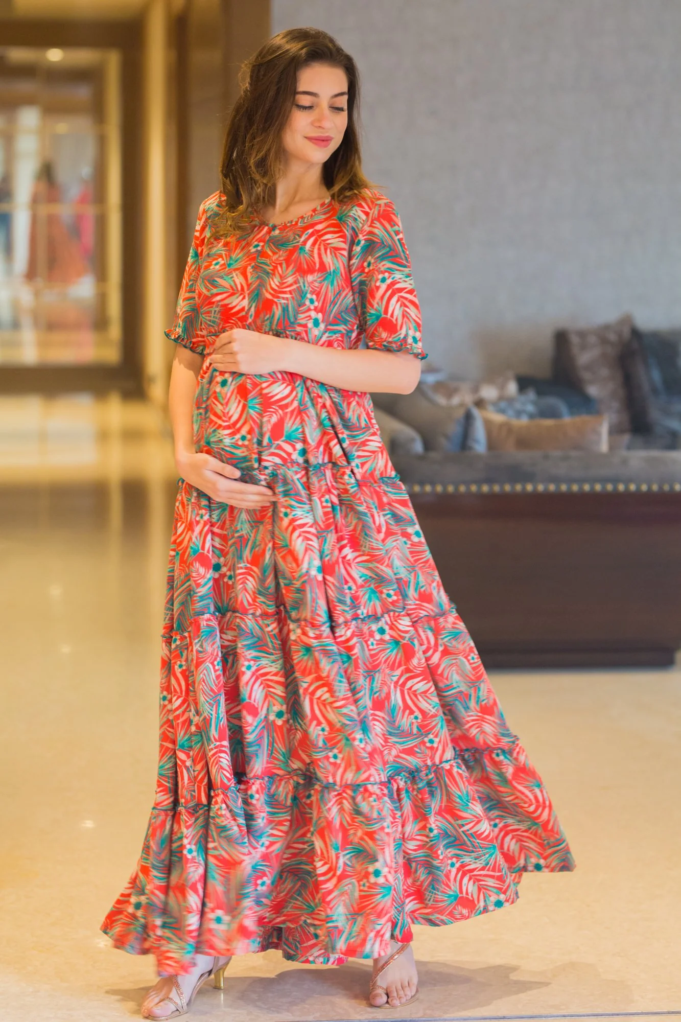 Vacation Frill Maternity & Nursing Dress - Chenance