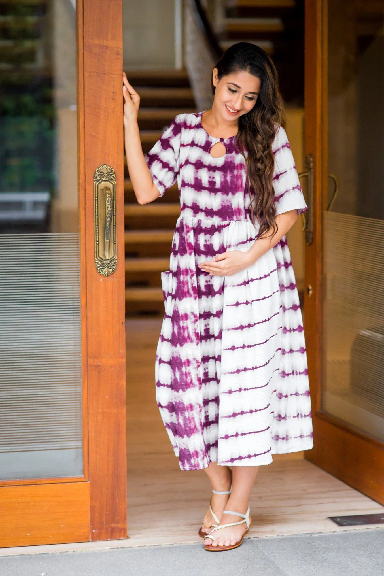 Berry Mist Maternity & Nursing Dress - Chenance