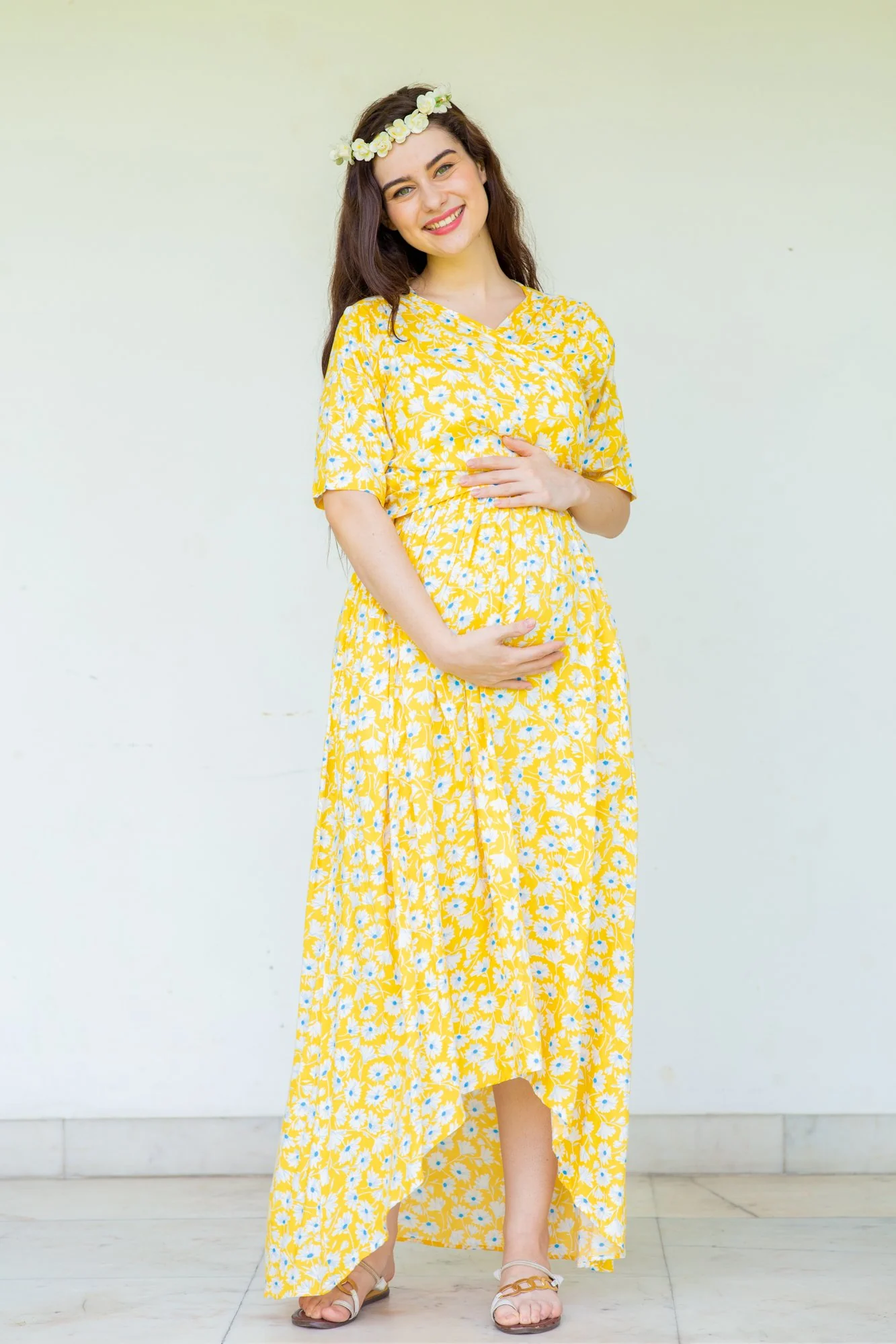 Sunny Maternity & Nursing Hi- Low Wrap Dress - Chenance