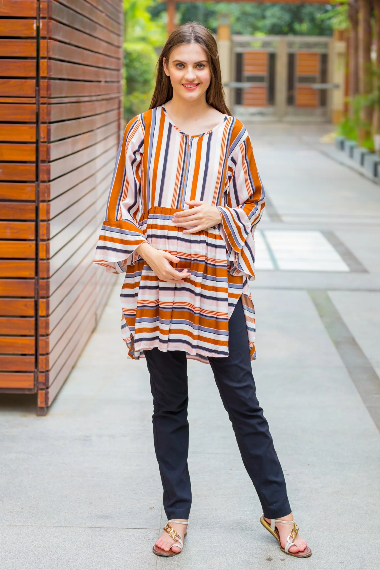 Timeless Playing Striped Nursing Top - Chenance