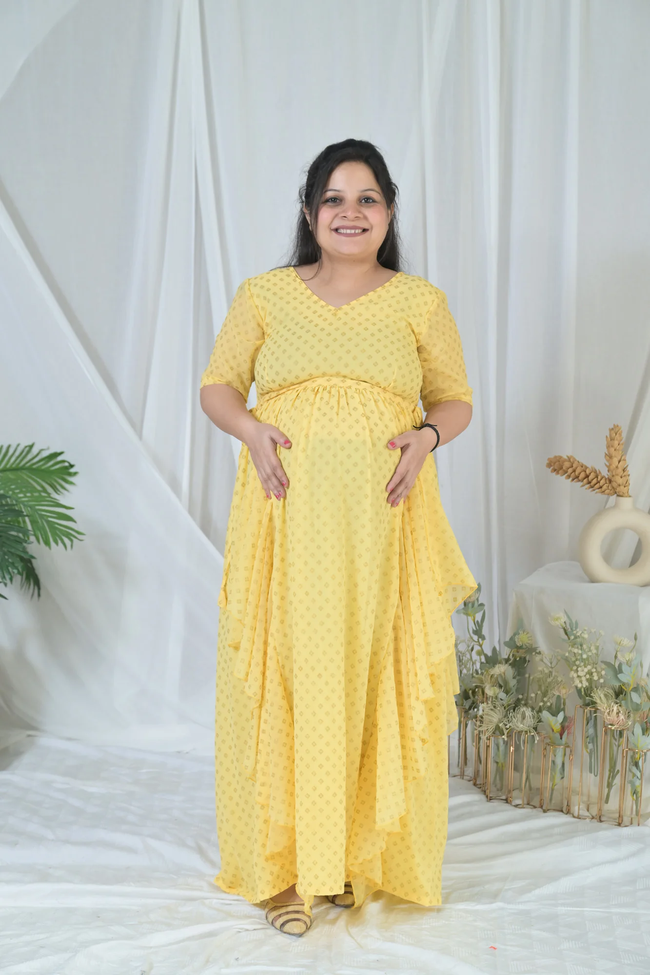 Sunshine Floral Maternity Flow Dress - Chenance