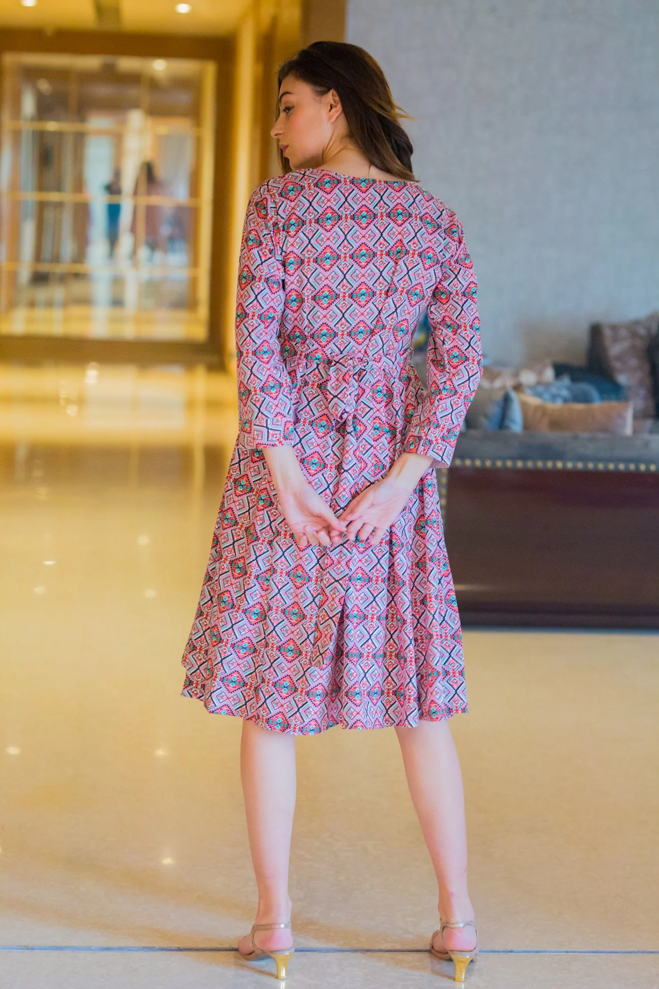 Abstract Geo Maternity & Nursing Dress - Chenance