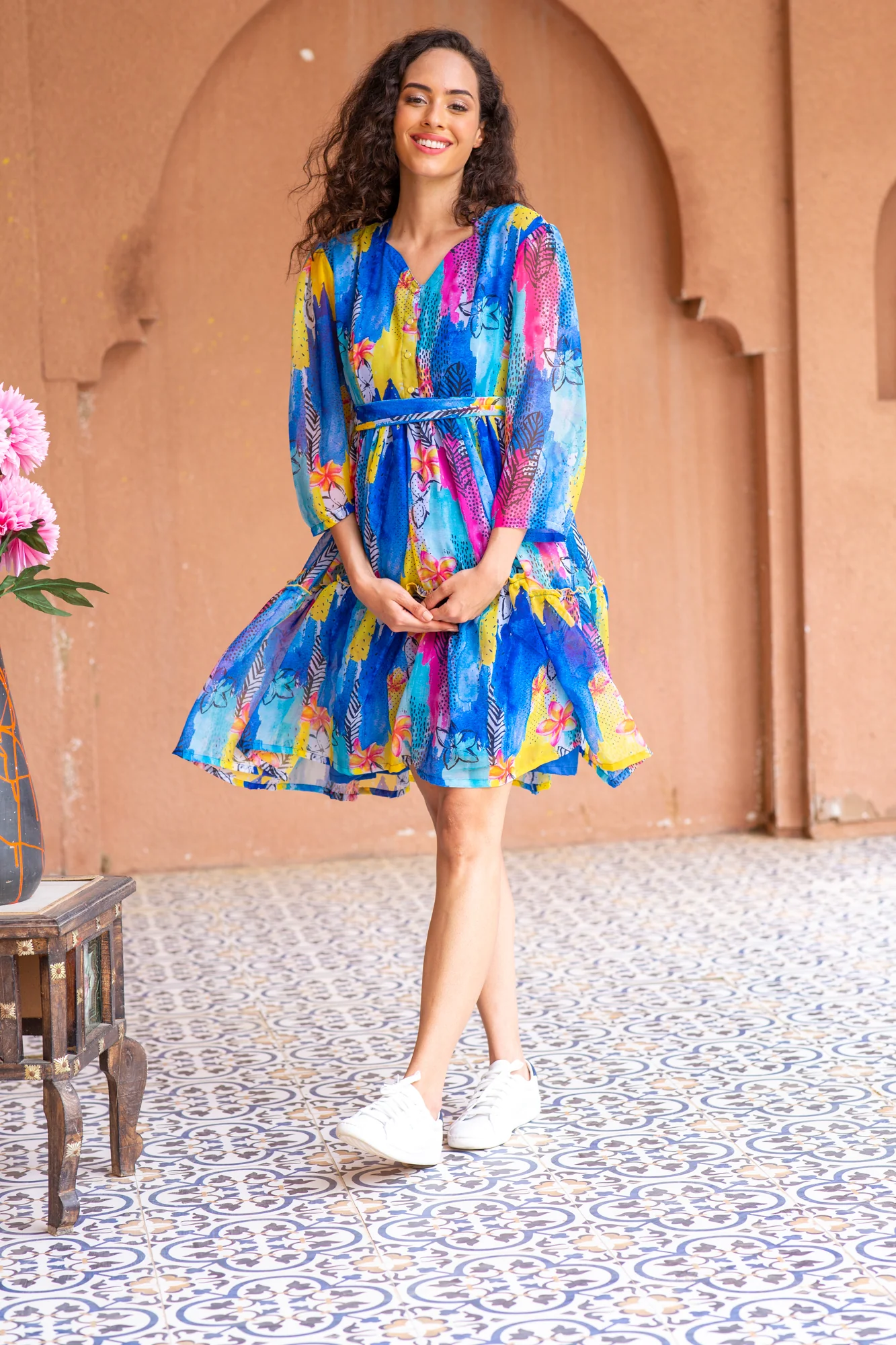 Aquamarine Swing Maternity Flair Dress - Chenance