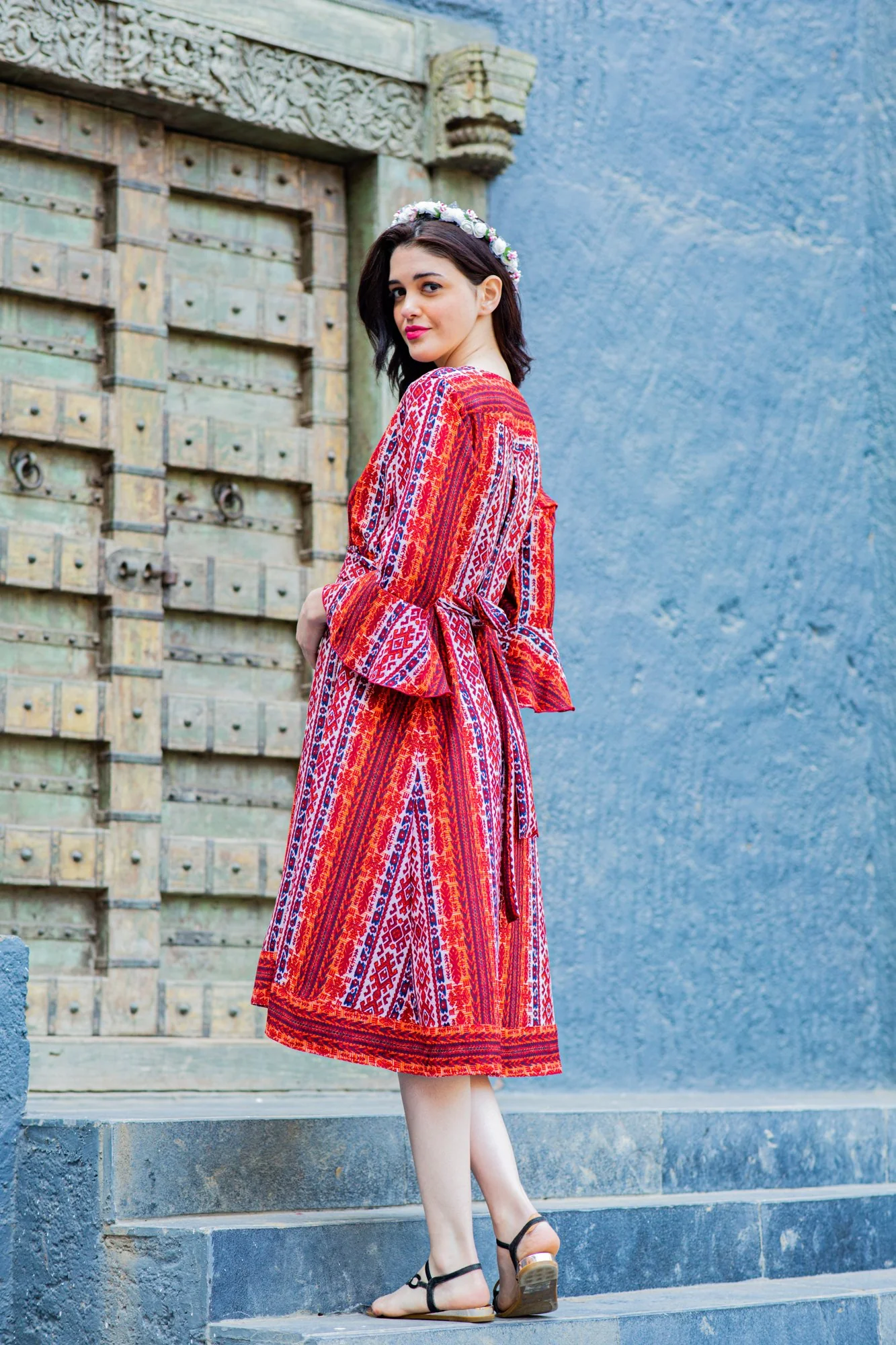 Tangy Stripes Front Button Maternity & Nursing Dress - Chenance